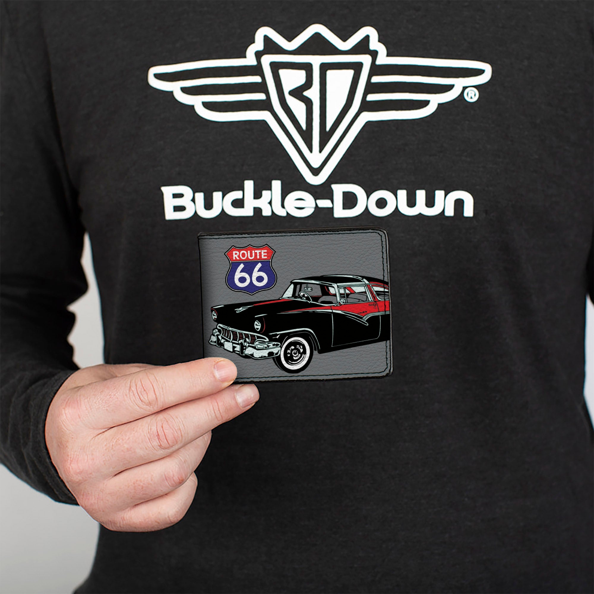 Bi-Fold Wallet - Route 66 Classics Gray Bi-Fold Wallets Buckle-Down