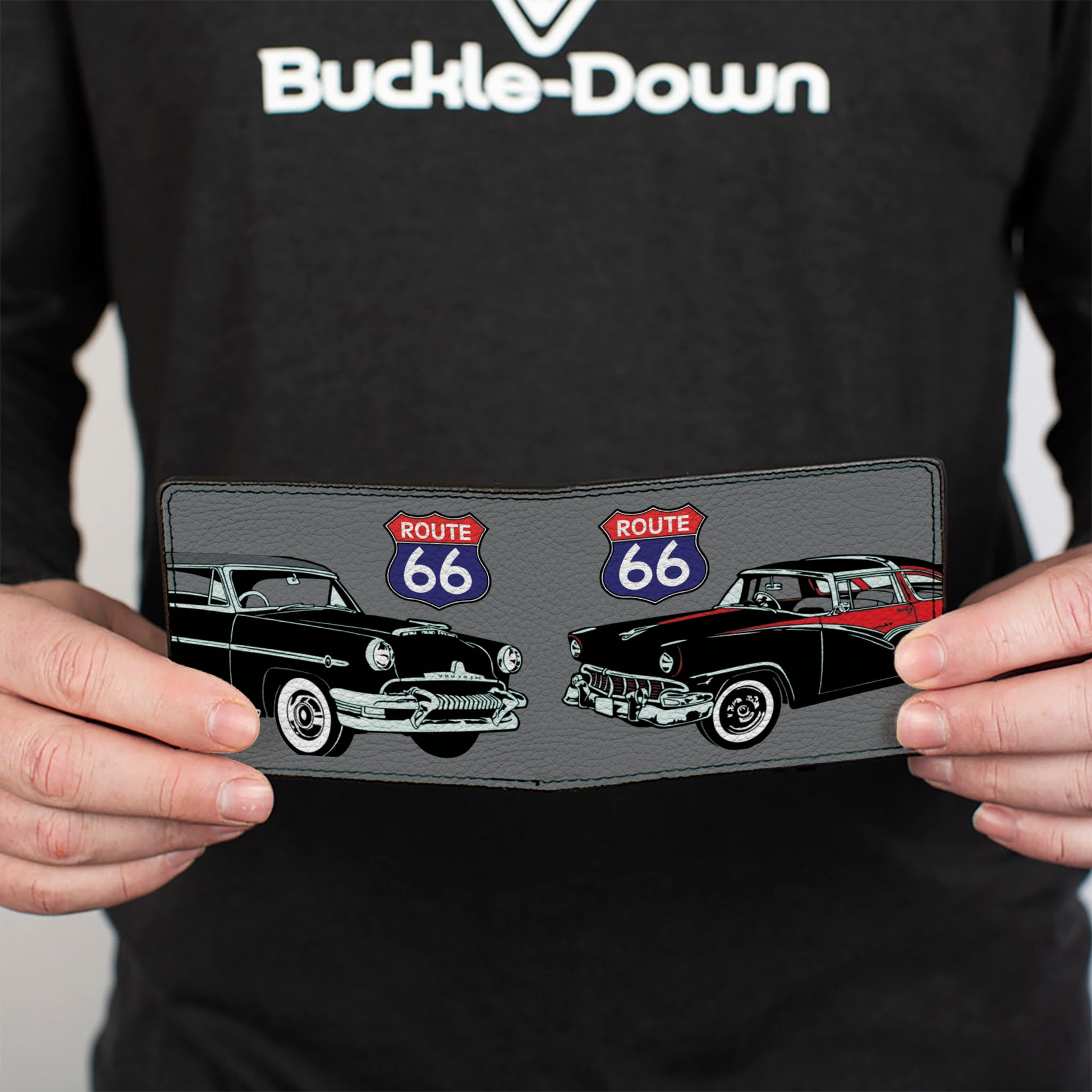 Bi-Fold Wallet - Route 66 Classics Gray Bi-Fold Wallets Buckle-Down