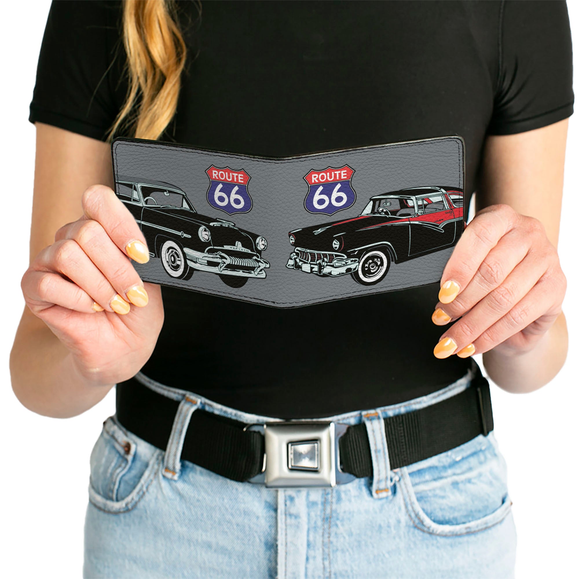 Bi-Fold Wallet - Route 66 Classics Gray Bi-Fold Wallets Buckle-Down