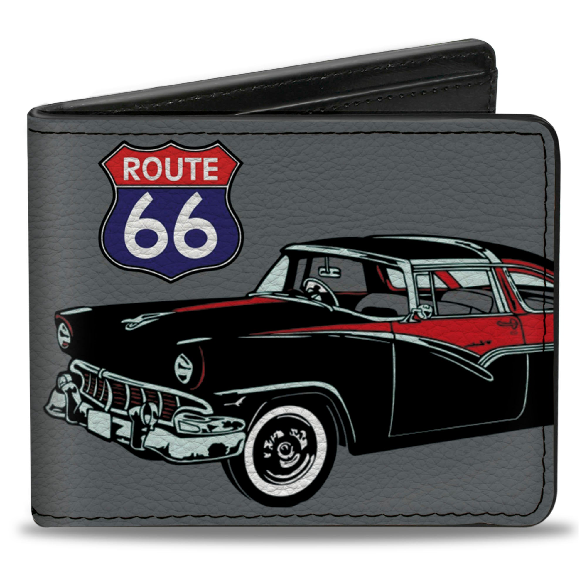Bi-Fold Wallet - Route 66 Classics Gray Bi-Fold Wallets Buckle-Down