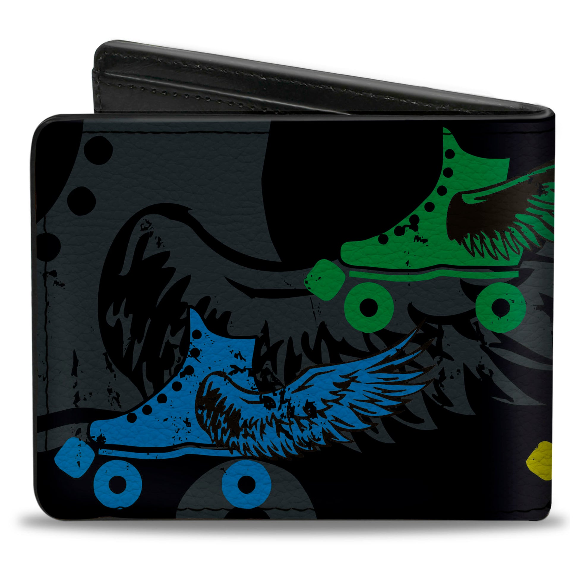 Bi-Fold Wallet - Roller Skates Black Gray Multi Color Bi-Fold Wallets Buckle-Down