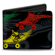 Bi-Fold Wallet - Roller Skates Black Gray Multi Color Bi-Fold Wallets Buckle-Down