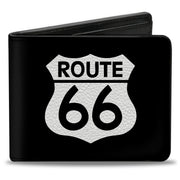 Bi-Fold Wallet - ROUTE 66 Highway Sign Black White Bi-Fold Wallets Buckle-Down