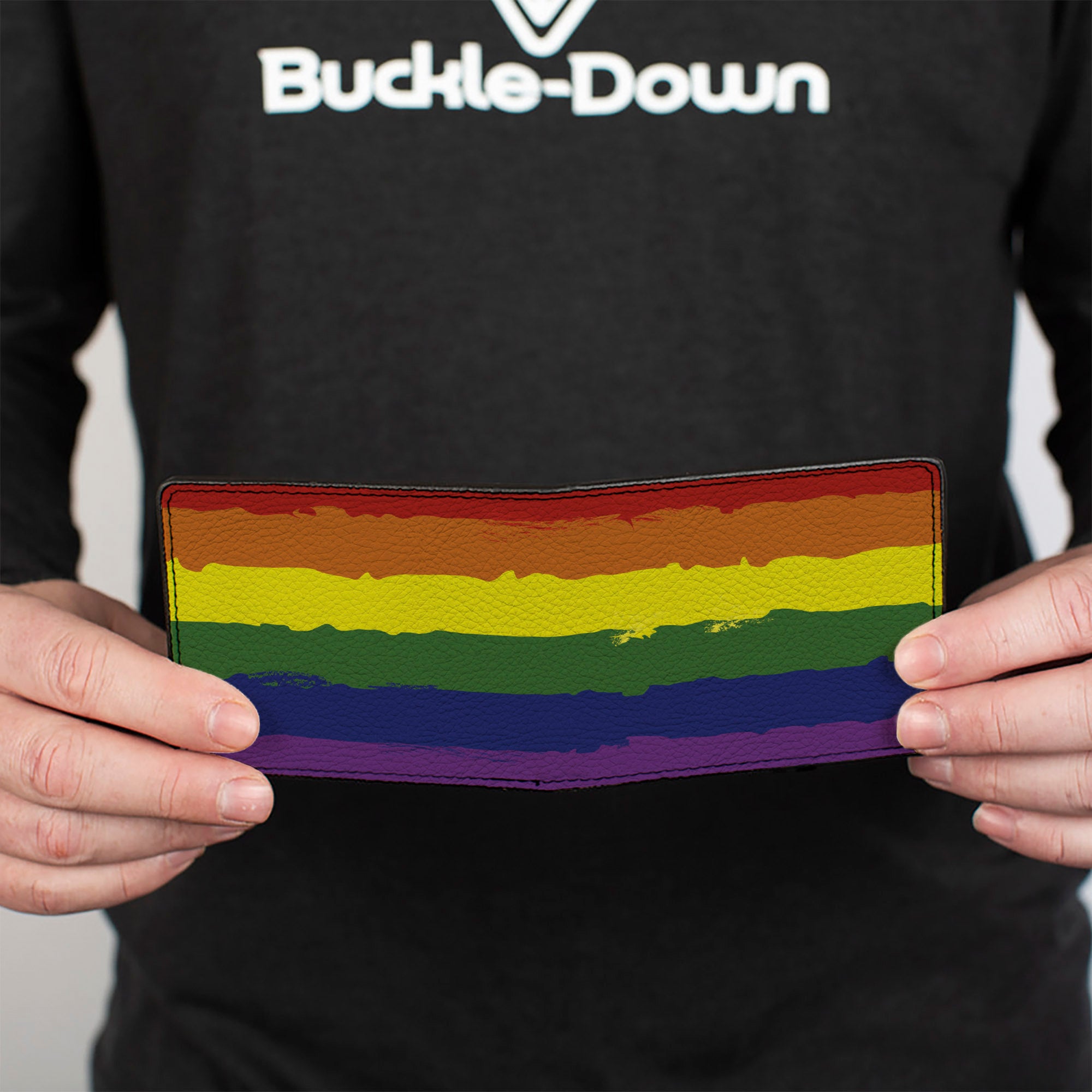 Bi-Fold Wallet - Rainbow Stripe Painted Bi-Fold Wallets Buckle-Down