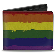 Bi-Fold Wallet - Rainbow Stripe Painted Bi-Fold Wallets Buckle-Down