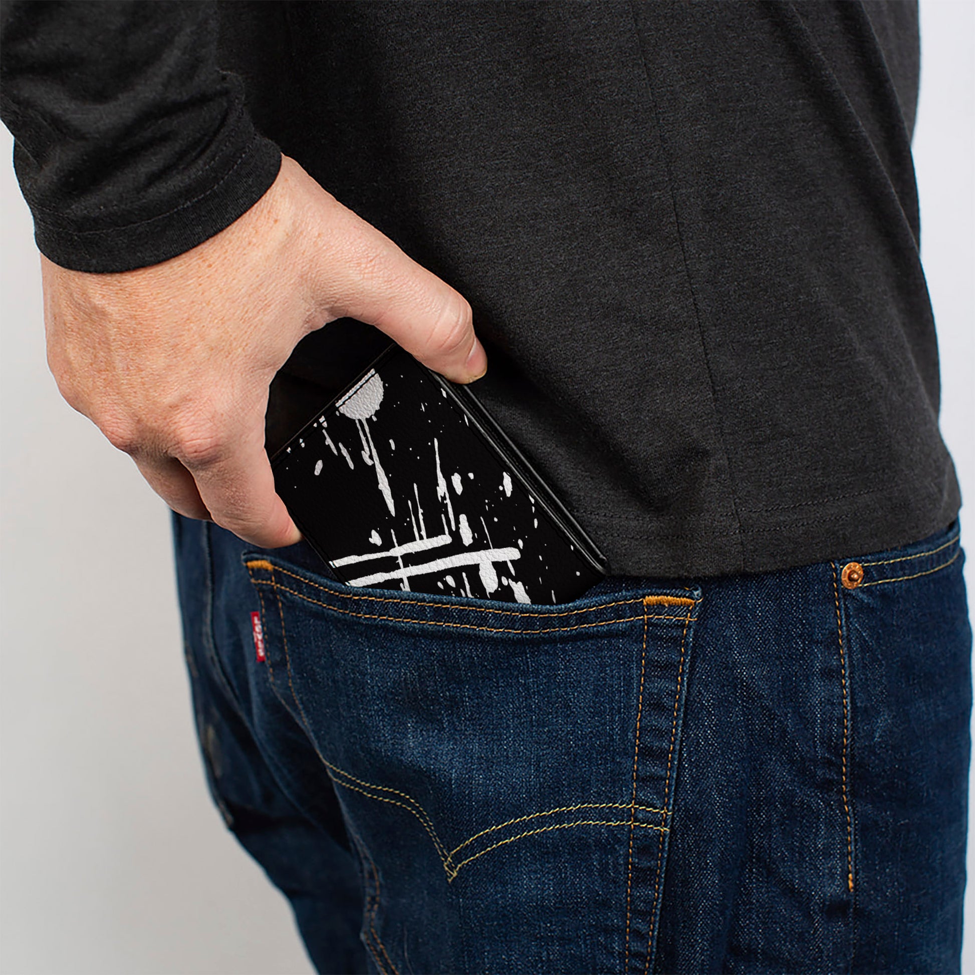 Bi-Fold Wallet - Splatter Black White Bi-Fold Wallets Buckle-Down