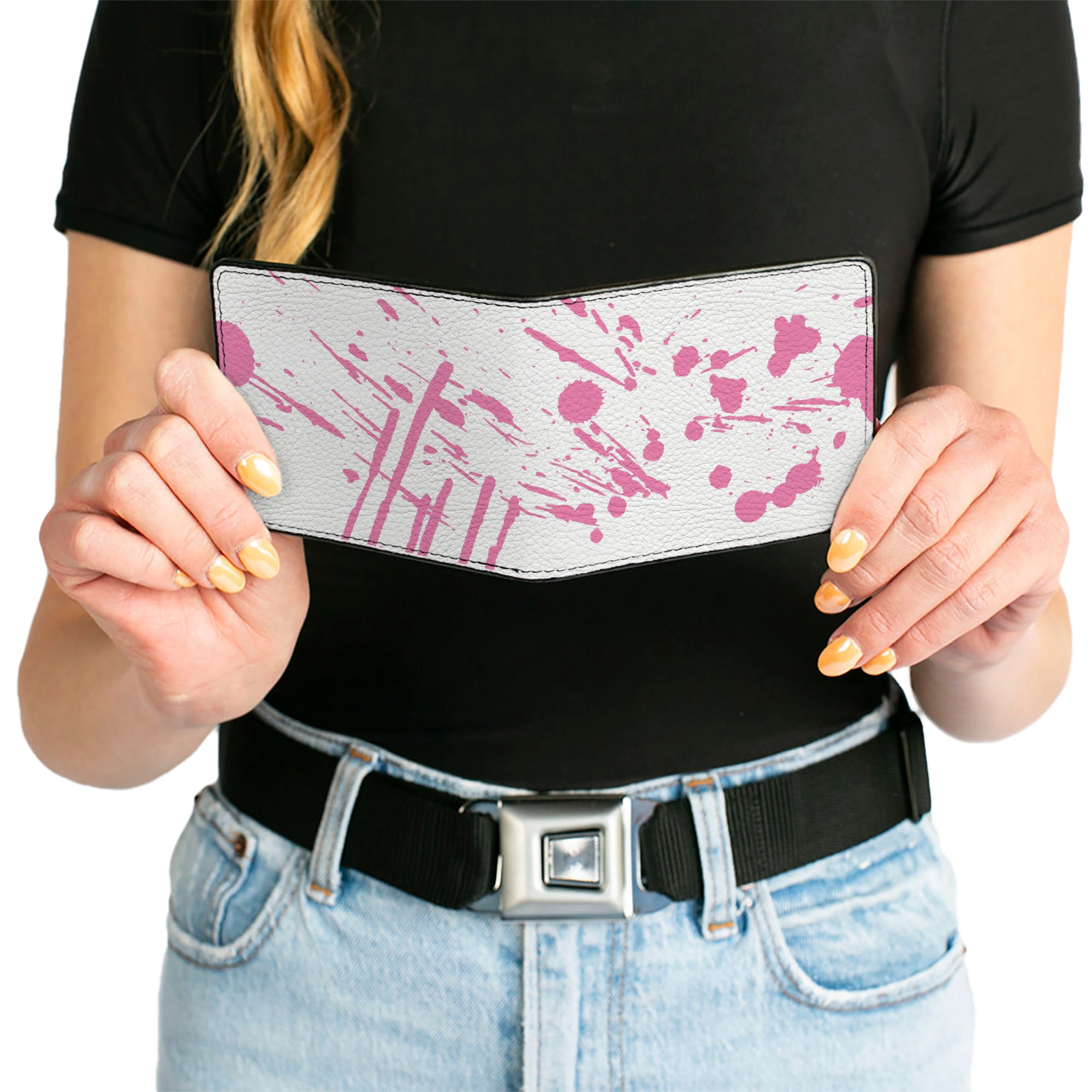 Bi-Fold Wallet - Splatter White Pink Bi-Fold Wallets Buckle-Down