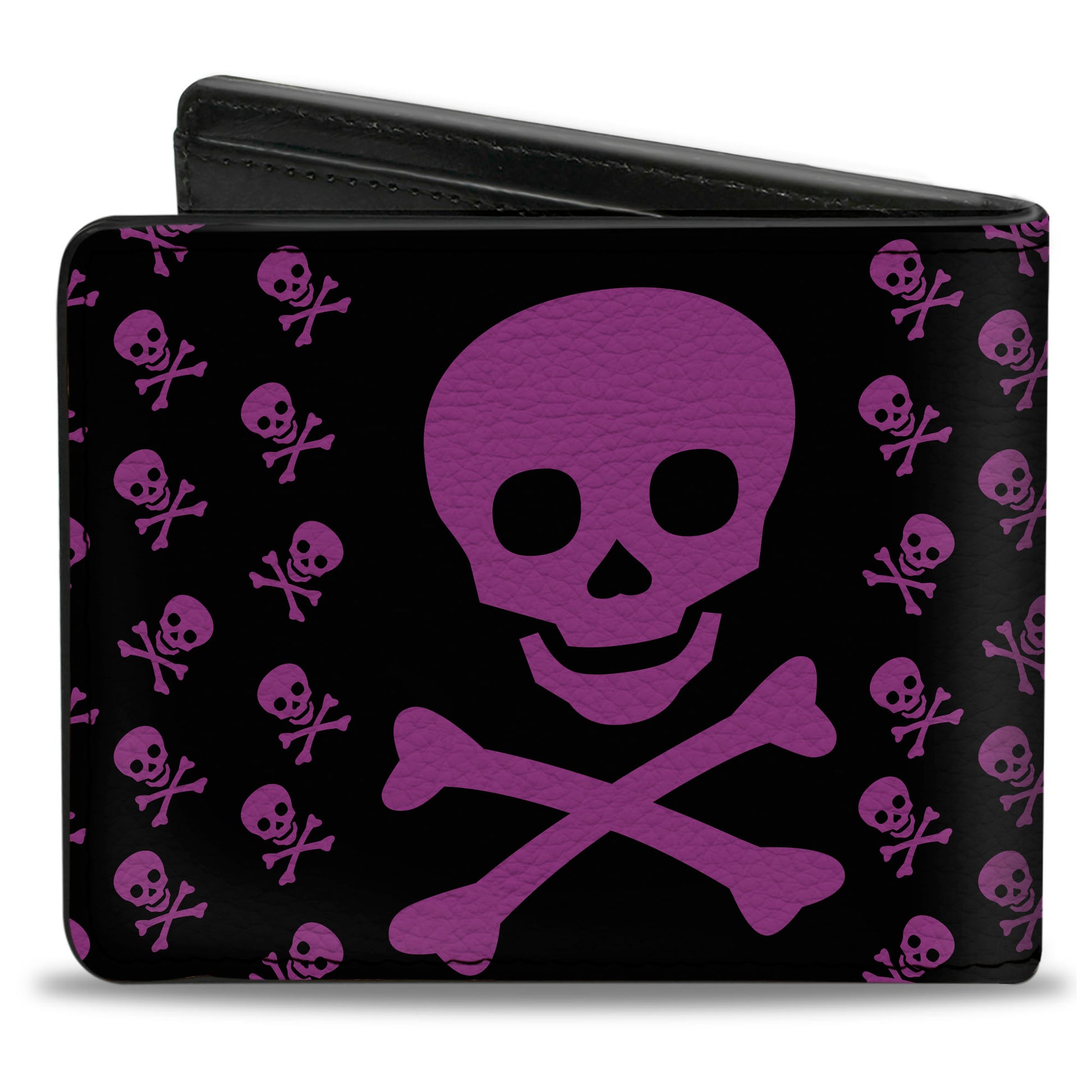 Bi-Fold Wallet - Skull w Babies Black Fuchsia Bi-Fold Wallets Buckle-Down