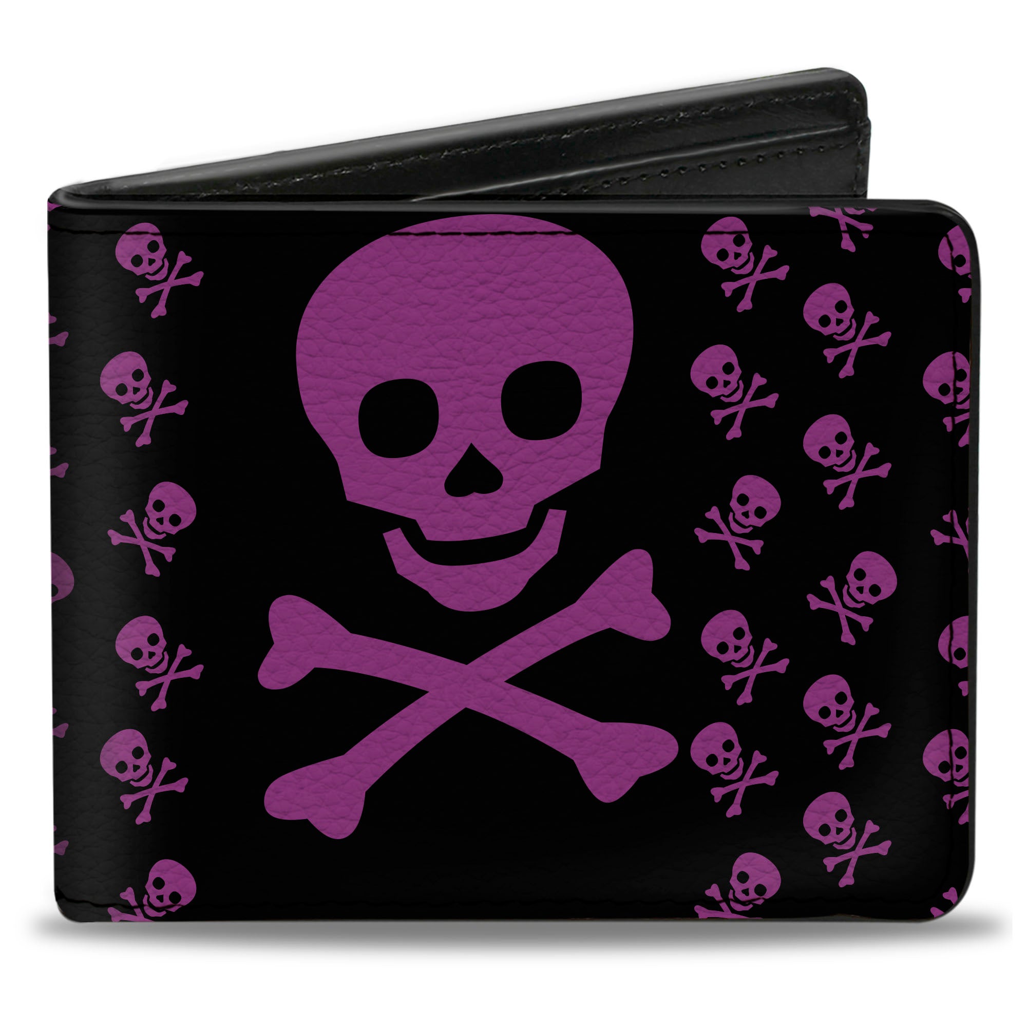Bi-Fold Wallet - Skull w Babies Black Fuchsia Bi-Fold Wallets Buckle-Down