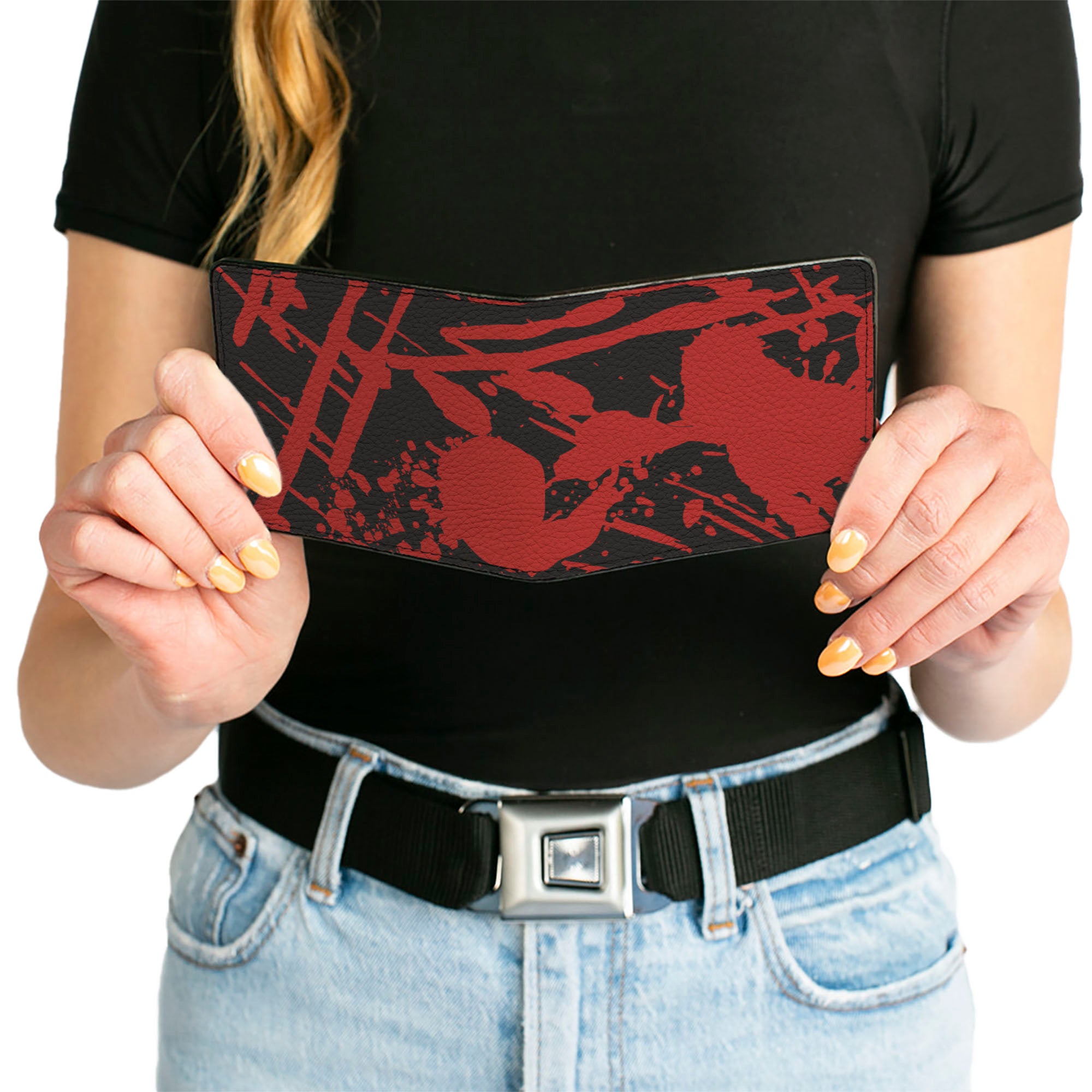 Bi-Fold Wallet - Splatter Black Red Bi-Fold Wallets Buckle-Down