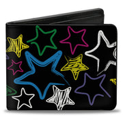 Bi-Fold Wallet - Sketch Stars Black Multi Color Bi-Fold Wallets Buckle-Down