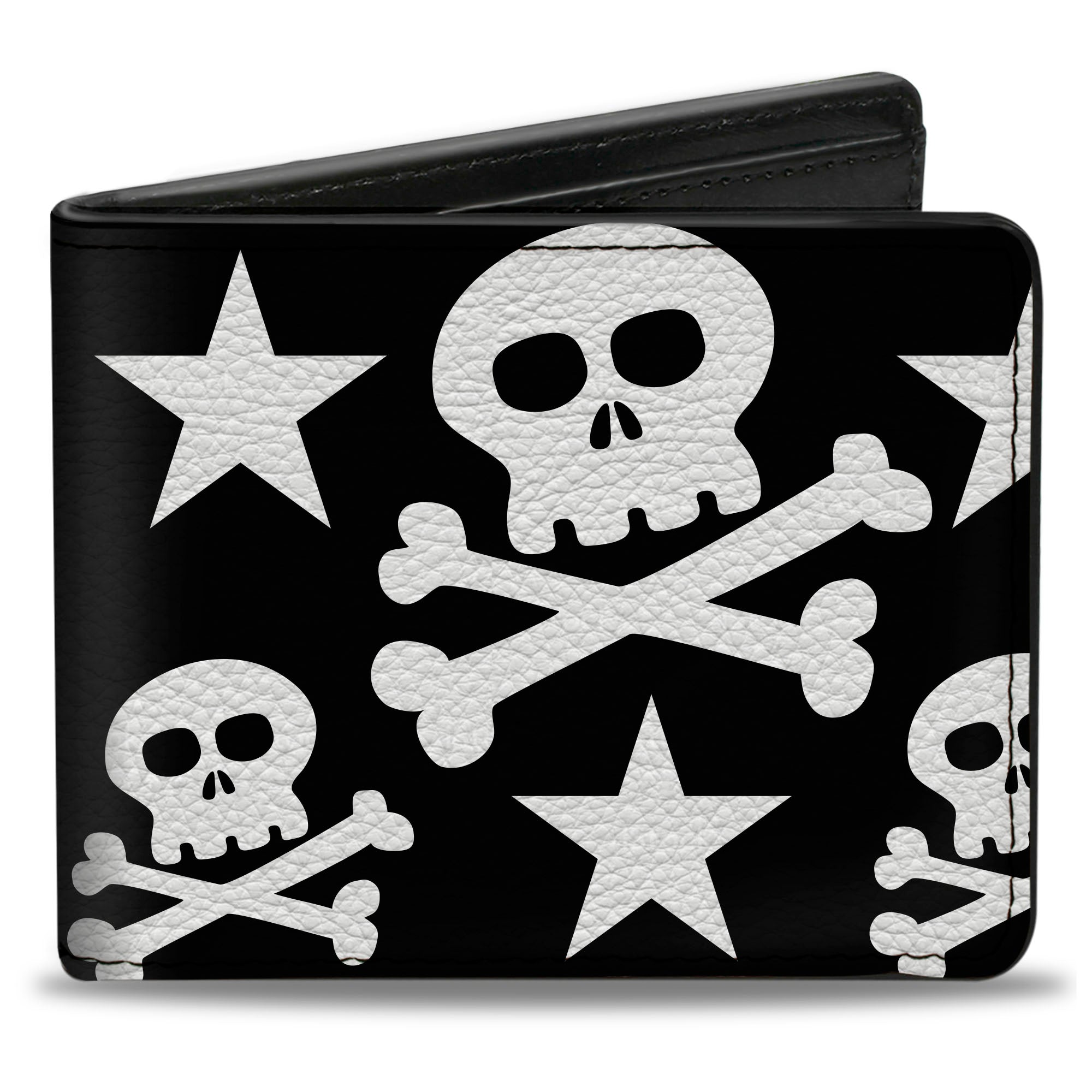 Bi-Fold Wallet - Skulls & Stars Black White Bi-Fold Wallets Buckle-Down