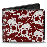 Bi-Fold Wallet - Skull Yard Red White Bi-Fold Wallets Buckle-Down