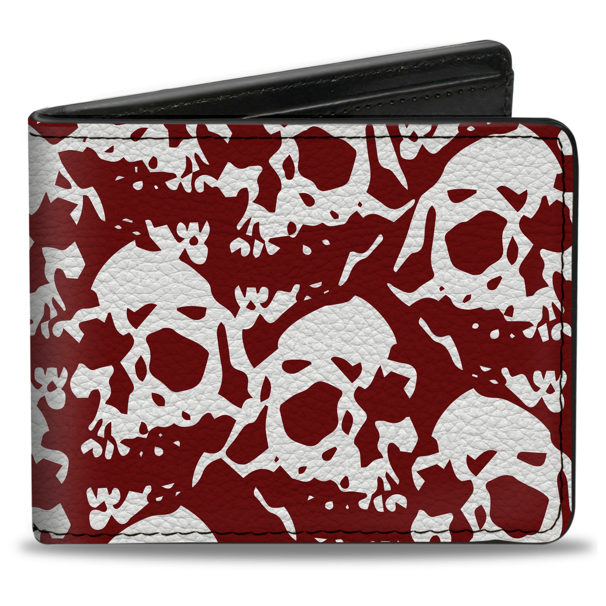 Bi-Fold Wallet - Skull Yard Red White Bi-Fold Wallets Buckle-Down