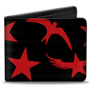 Bi-Fold Wallet - Stripes & Stars Black White Red Bi-Fold Wallets Buckle-Down