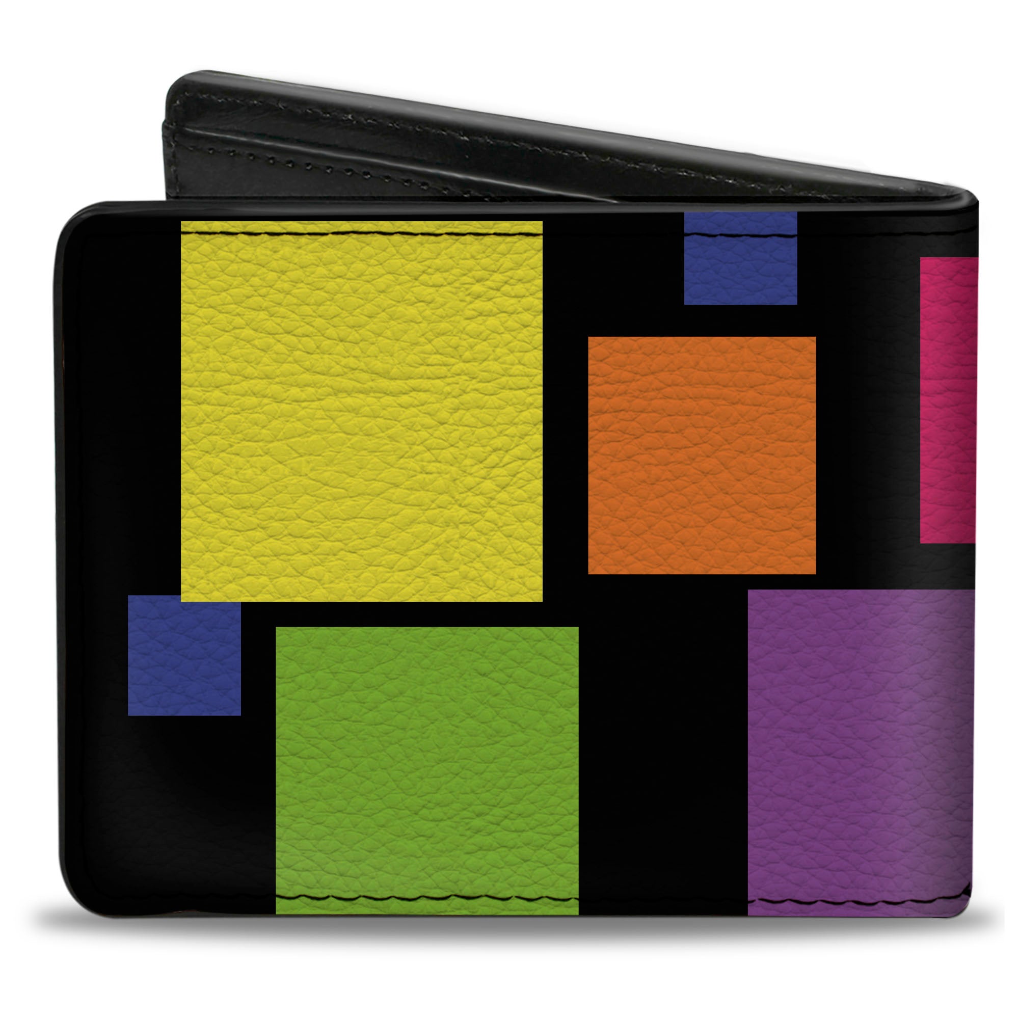 Bi-Fold Wallet - Squares Black Multi Color Bi-Fold Wallets Buckle-Down