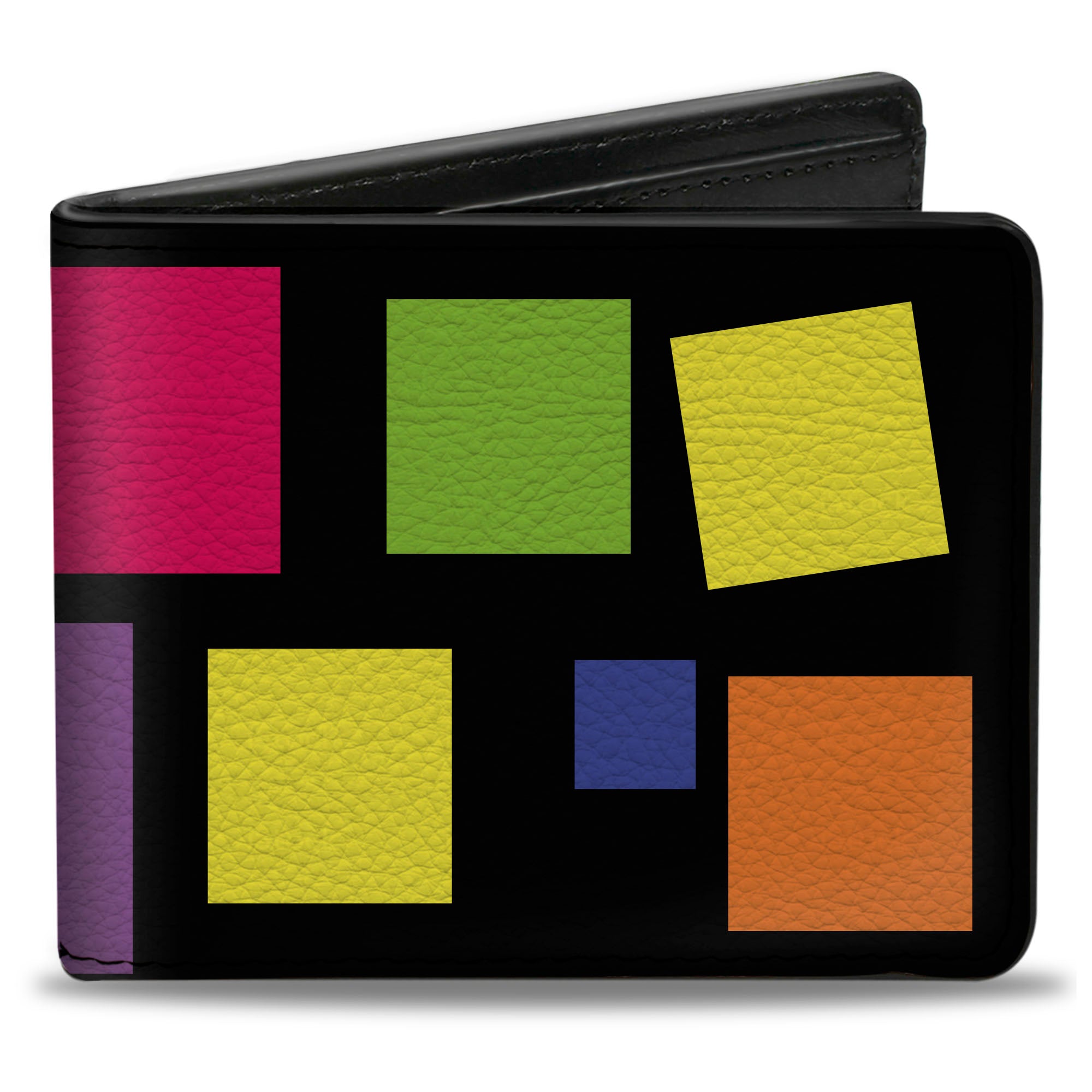 Bi-Fold Wallet - Squares Black Multi Color Bi-Fold Wallets Buckle-Down