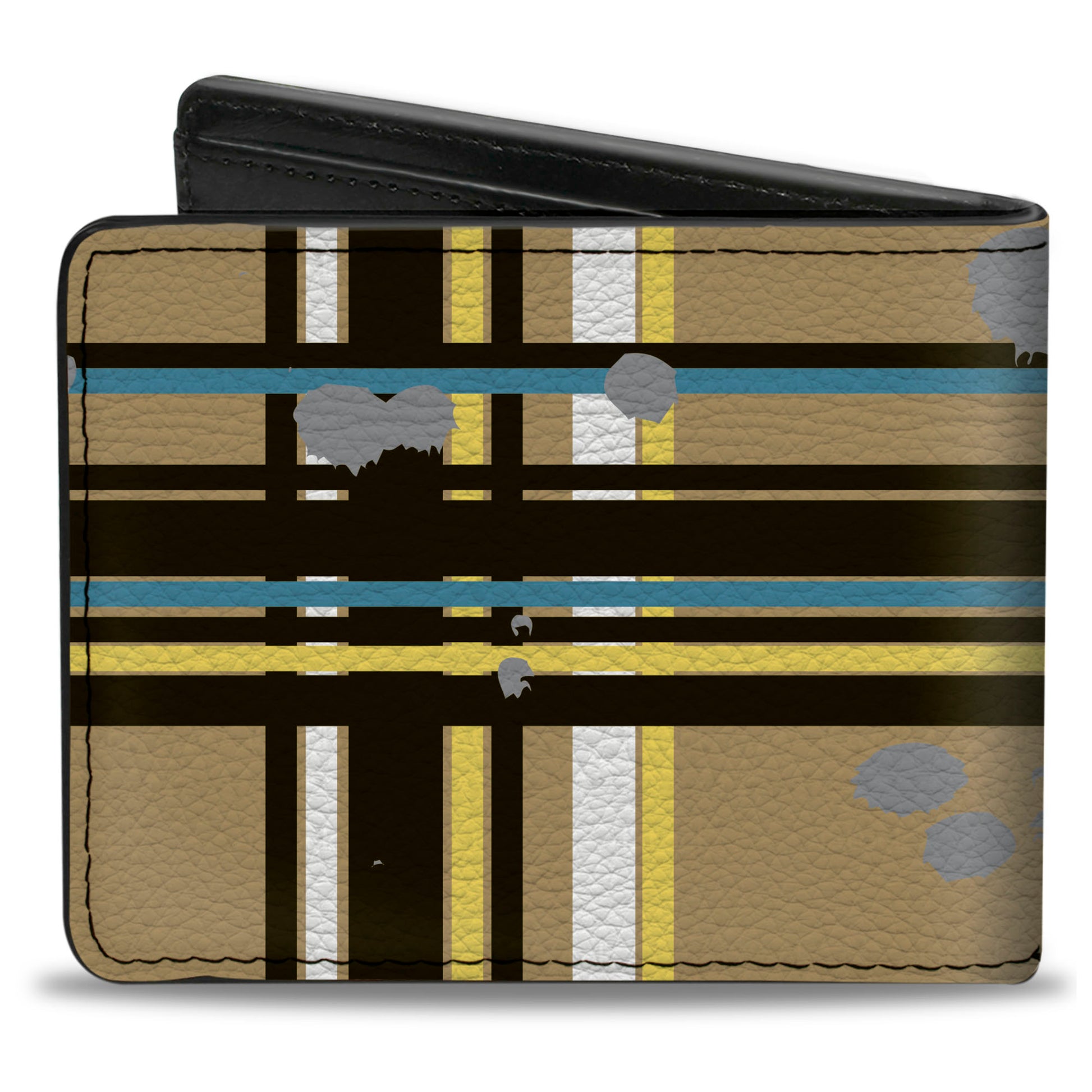 Bi-Fold Wallet - Skull & Cross Bones Plaid Tan Bi-Fold Wallets Buckle-Down