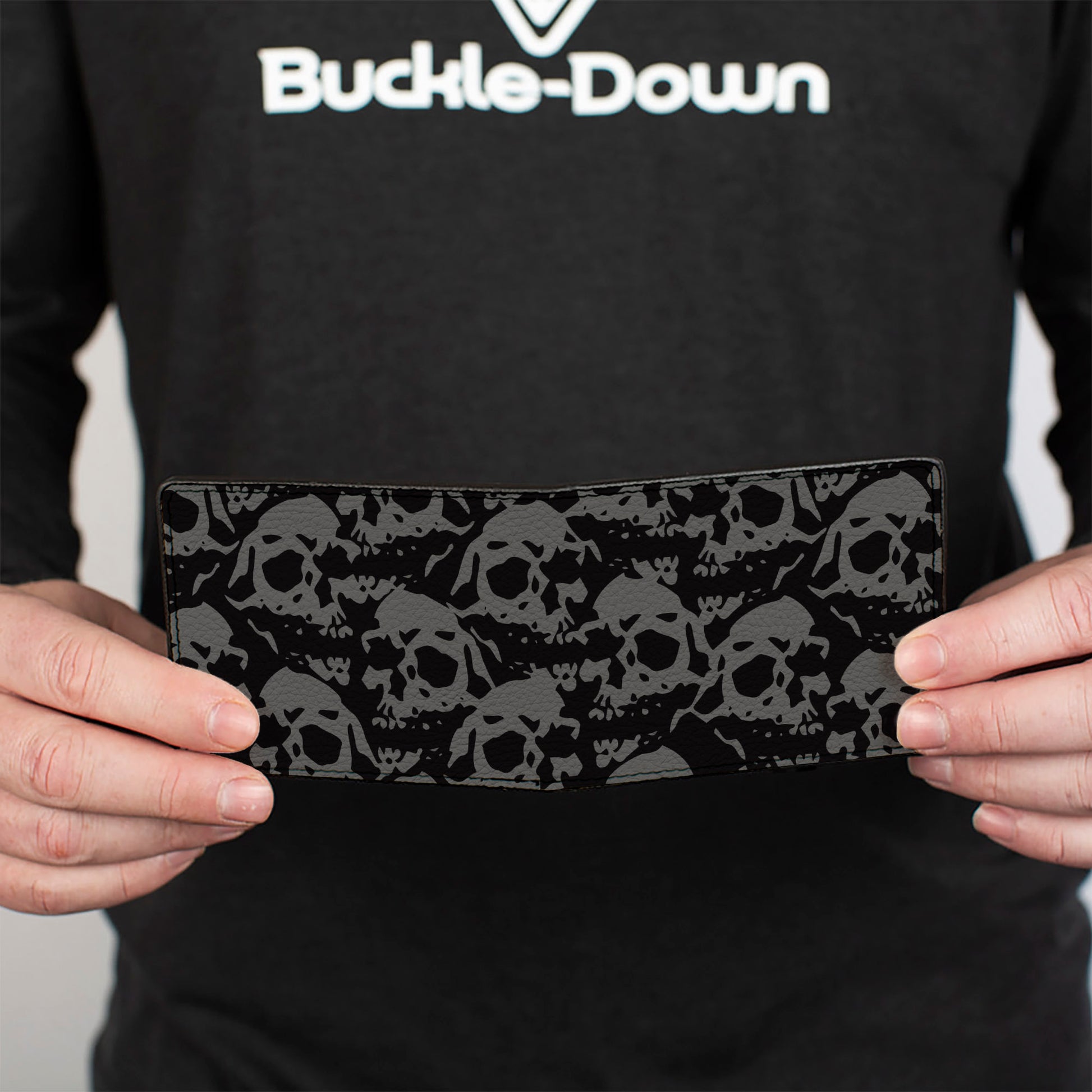 Bi-Fold Wallet - Skull Yard Black Gray Bi-Fold Wallets Buckle-Down