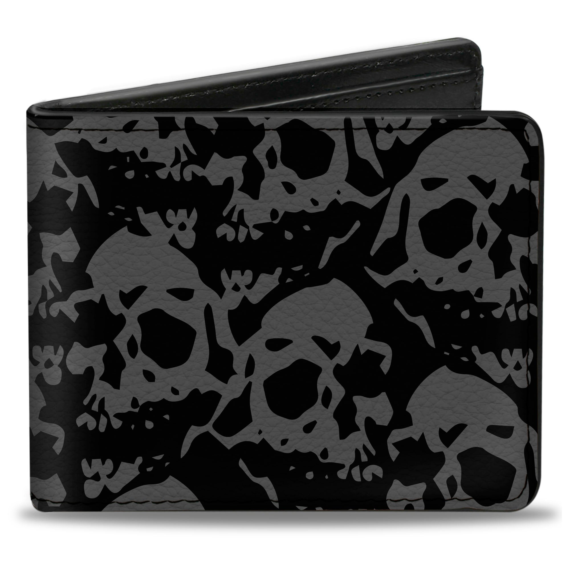 Bi-Fold Wallet - Skull Yard Black Gray Bi-Fold Wallets Buckle-Down