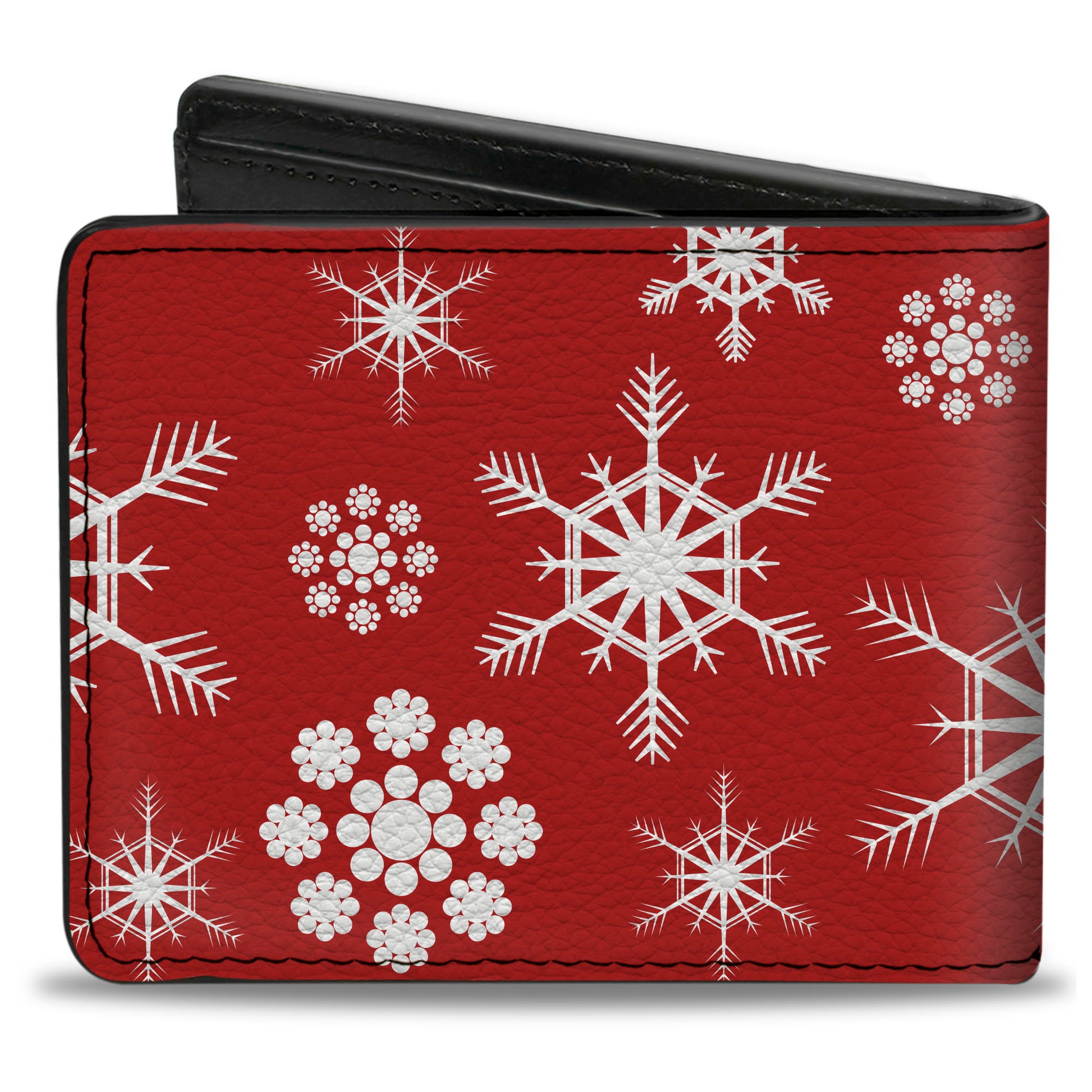 Bi-Fold Wallet - Snowflakes Red White Bi-Fold Wallets Buckle-Down