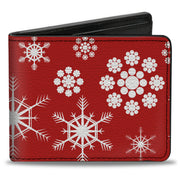 Bi-Fold Wallet - Snowflakes Red White Bi-Fold Wallets Buckle-Down