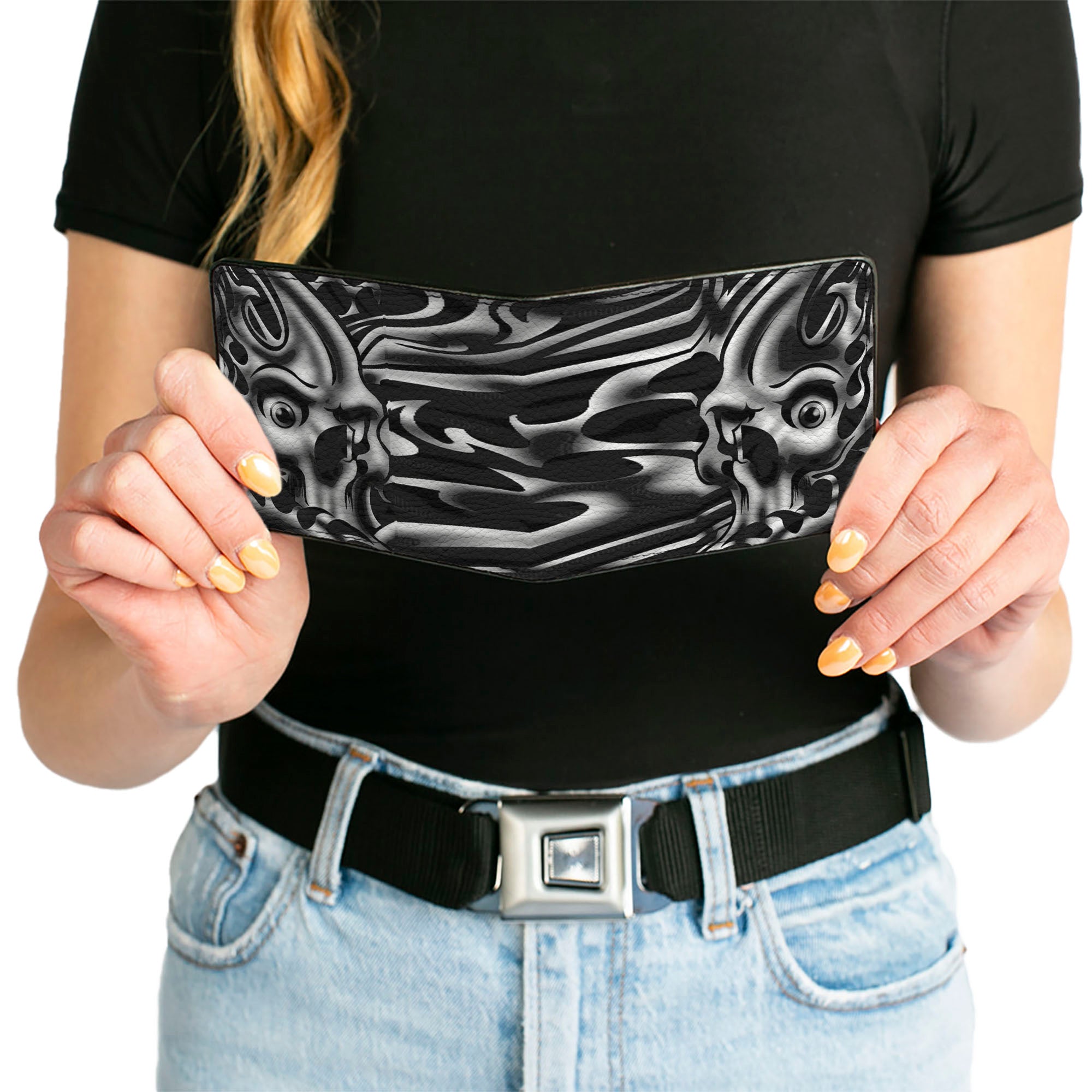 Bi-Fold Wallet - Sleeve Skulls Black/Gray Bi-Fold Wallets Buckle-Down