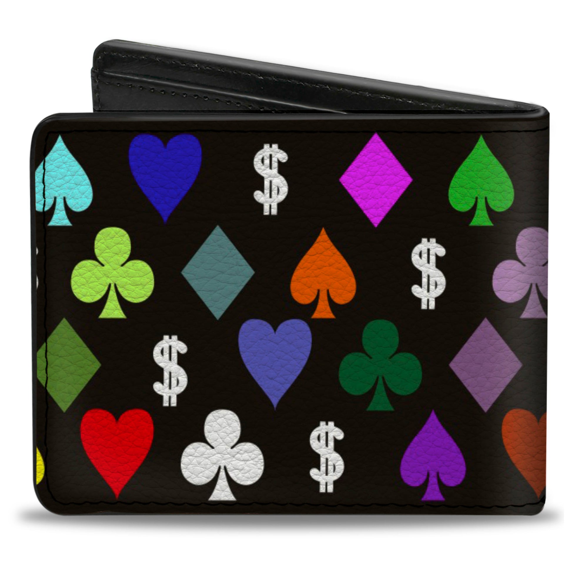 Bi-Fold Wallet - Suits $$$ Black/Multi Color Bi-Fold Wallets Buckle-Down