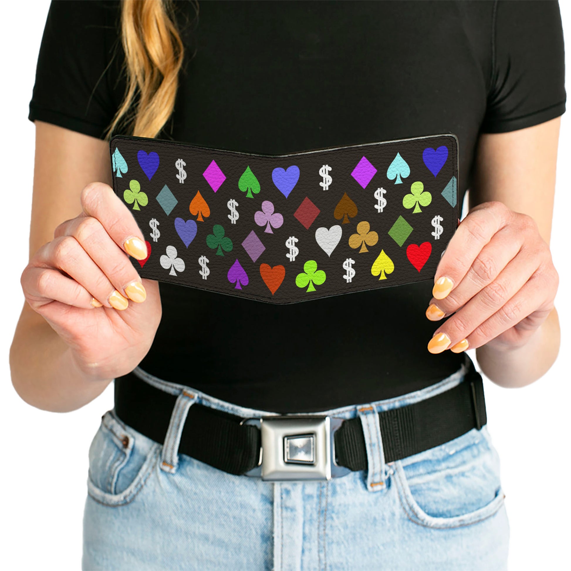 Bi-Fold Wallet - Suits $$$ Black/Multi Color Bi-Fold Wallets Buckle-Down