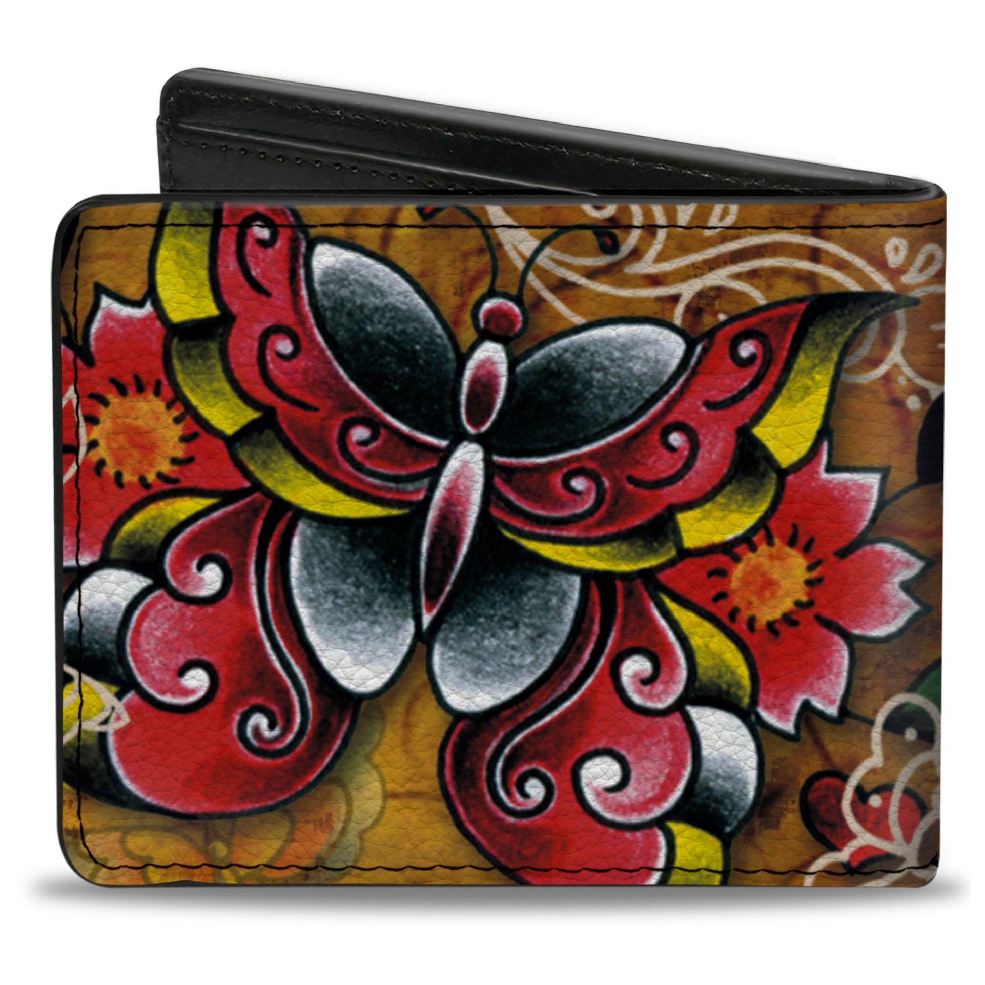Bi-Fold Wallet - Tattoo Johnny-Butterflies Bi-Fold Wallets Tattoo Johnny