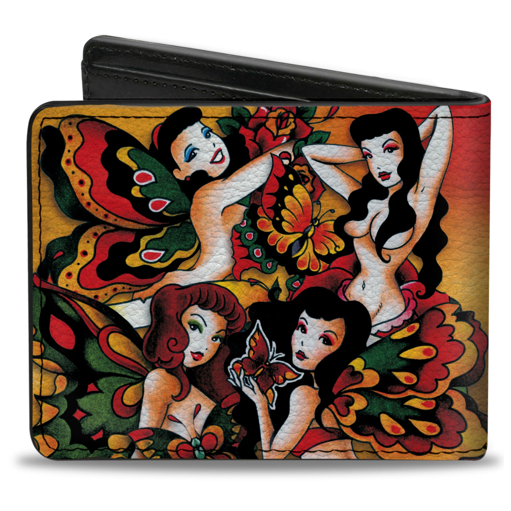 Bi-Fold Wallet - Tattoo Johnny-Butterfly Girl Bi-Fold Wallets Tattoo Johnny