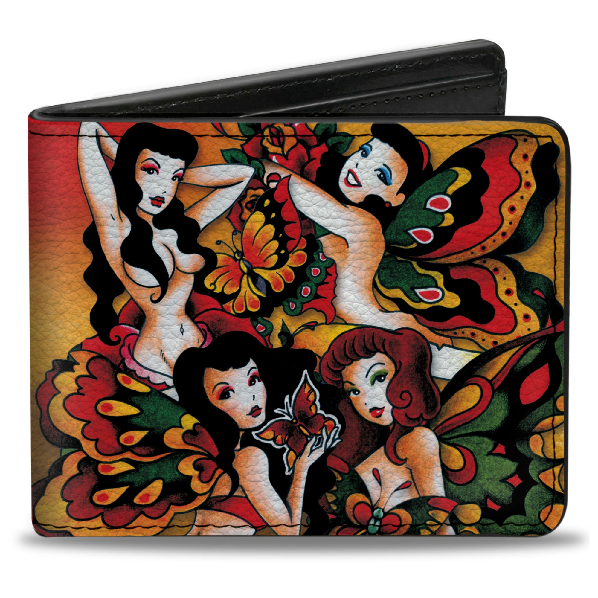 Bi-Fold Wallet - Tattoo Johnny-Butterfly Girl Bi-Fold Wallets Tattoo Johnny