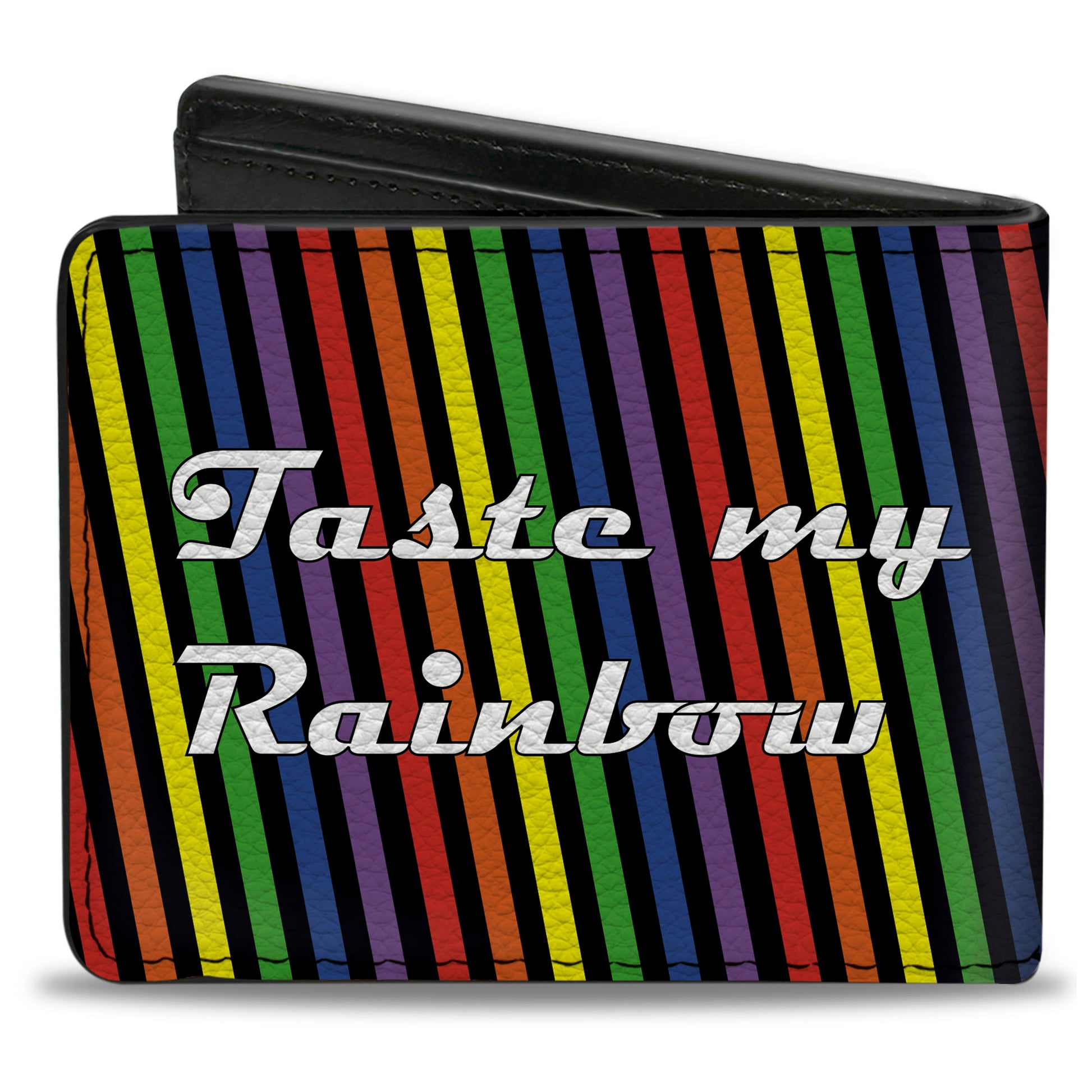 Bi-Fold Wallet - TASTE MY RAINBOW Black Multi Color Bi-Fold Wallets Buckle-Down