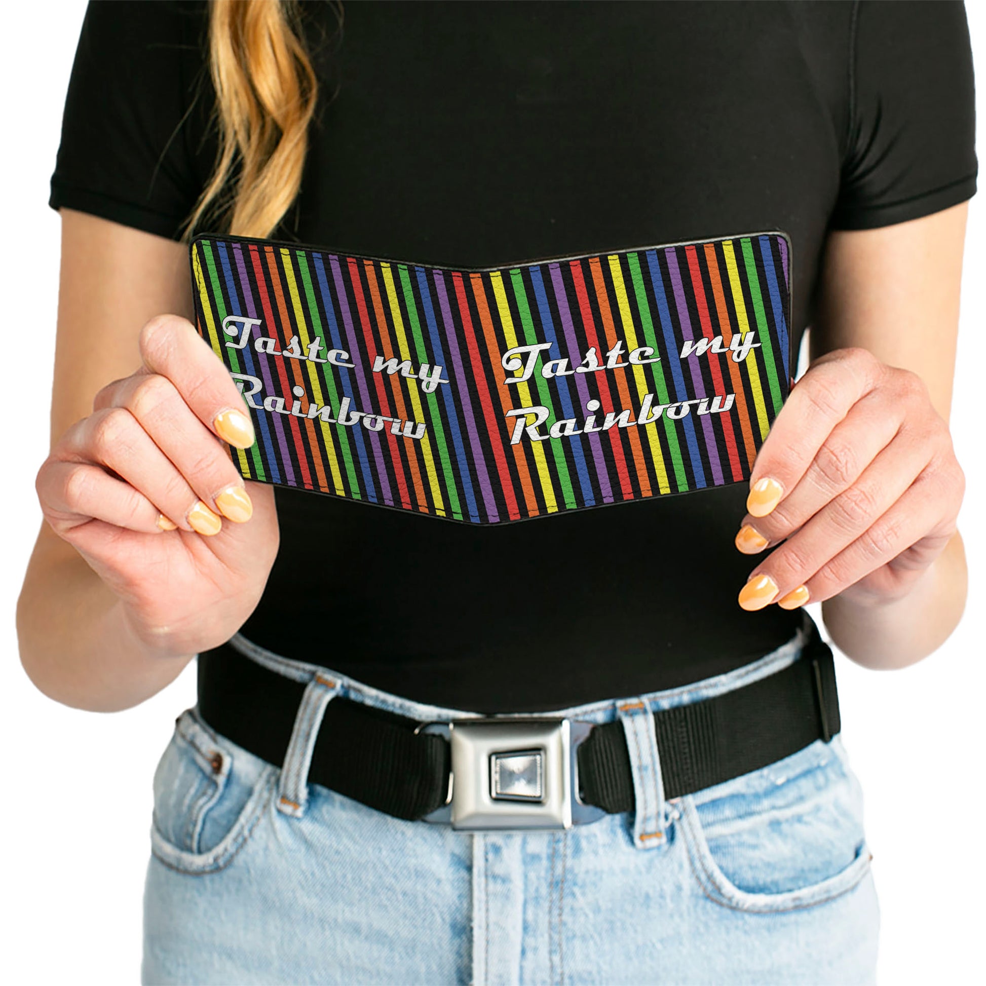 Bi-Fold Wallet - TASTE MY RAINBOW Black Multi Color Bi-Fold Wallets Buckle-Down