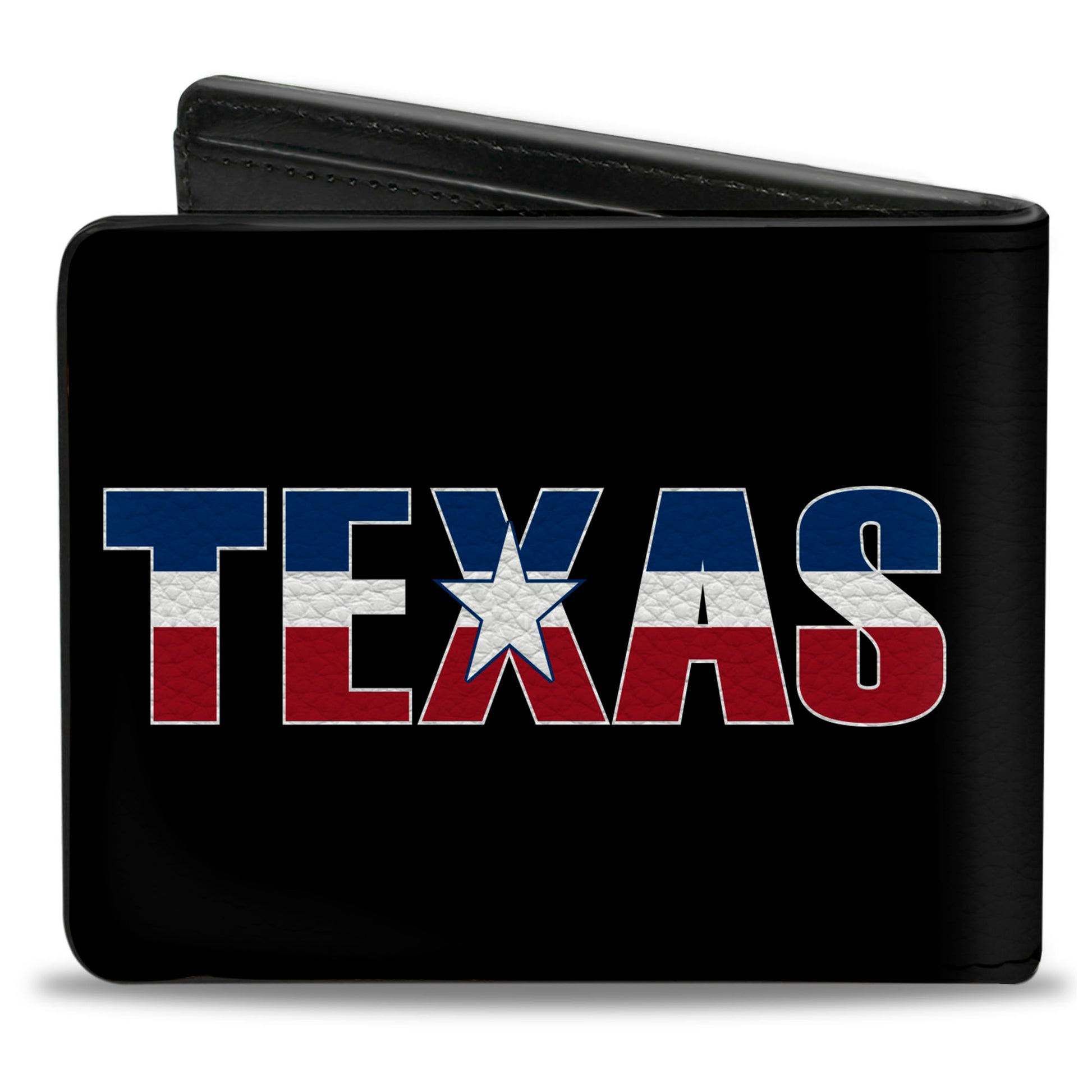 Bi-Fold Wallet - TEXAS w Star Black White Blue Red Bi-Fold Wallets Buckle-Down