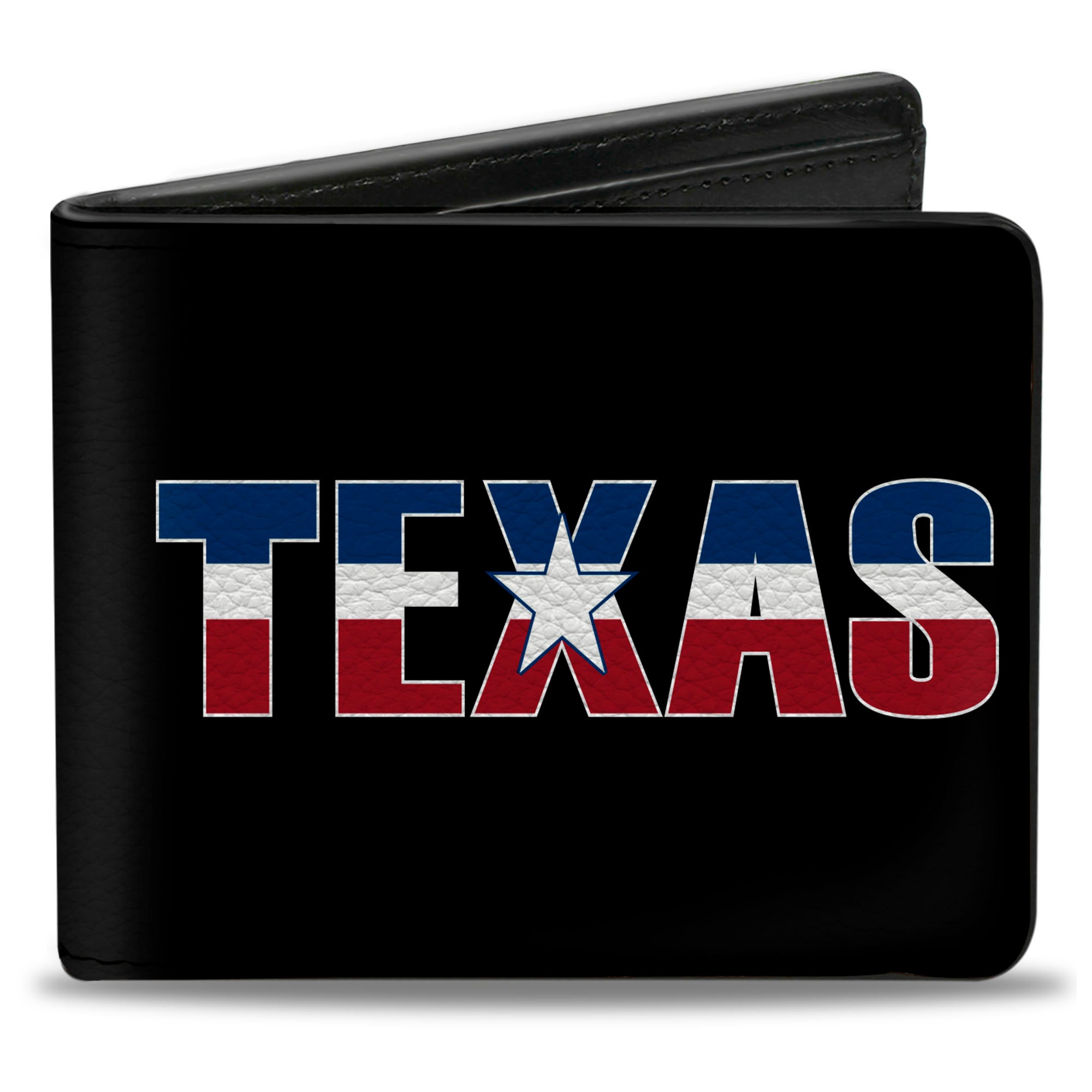 Bi-Fold Wallet - TEXAS w Star Black White Blue Red Bi-Fold Wallets Buckle-Down