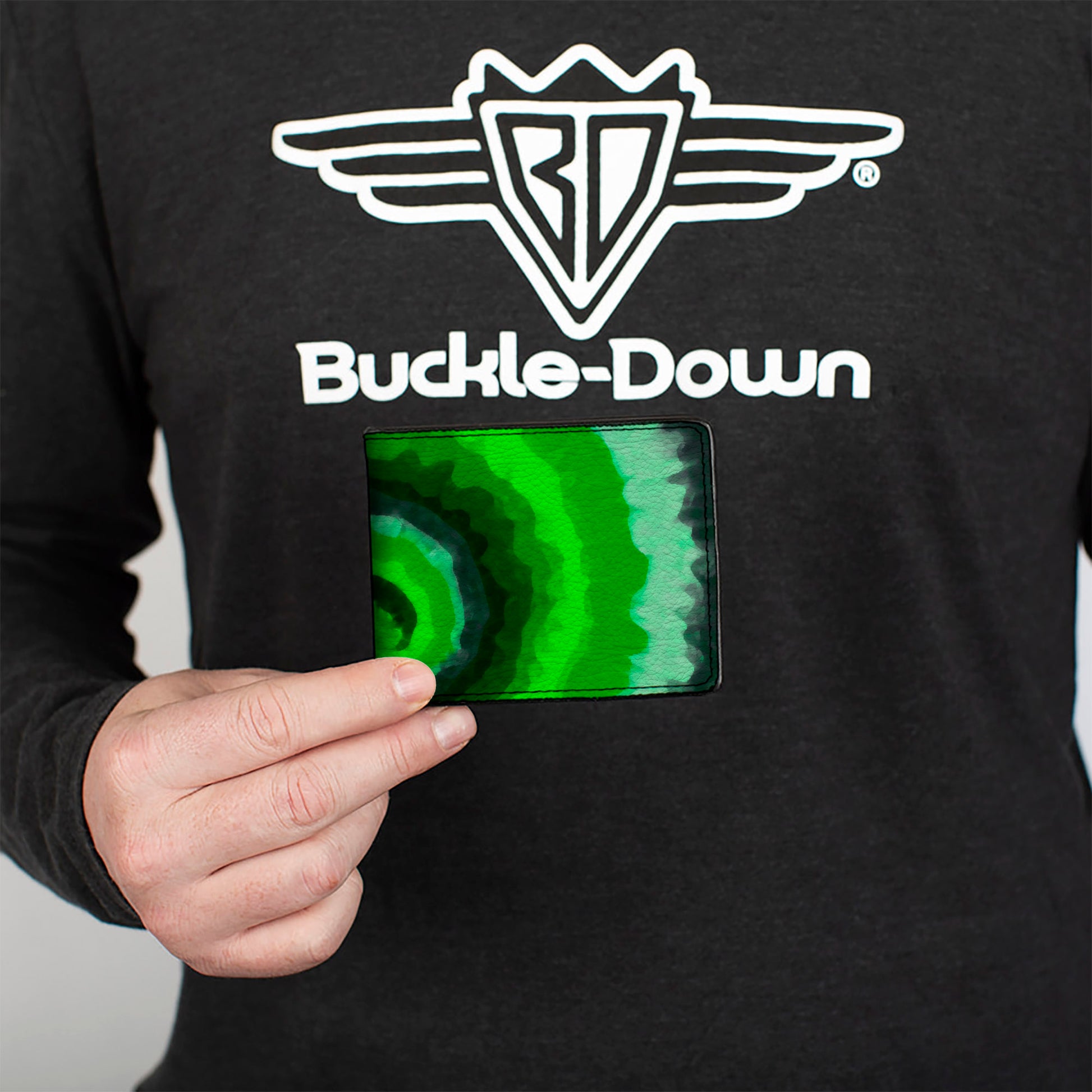 Bi-Fold Wallet - Tie Dye Swirl Green Blue Purple Bi-Fold Wallets Buckle-Down