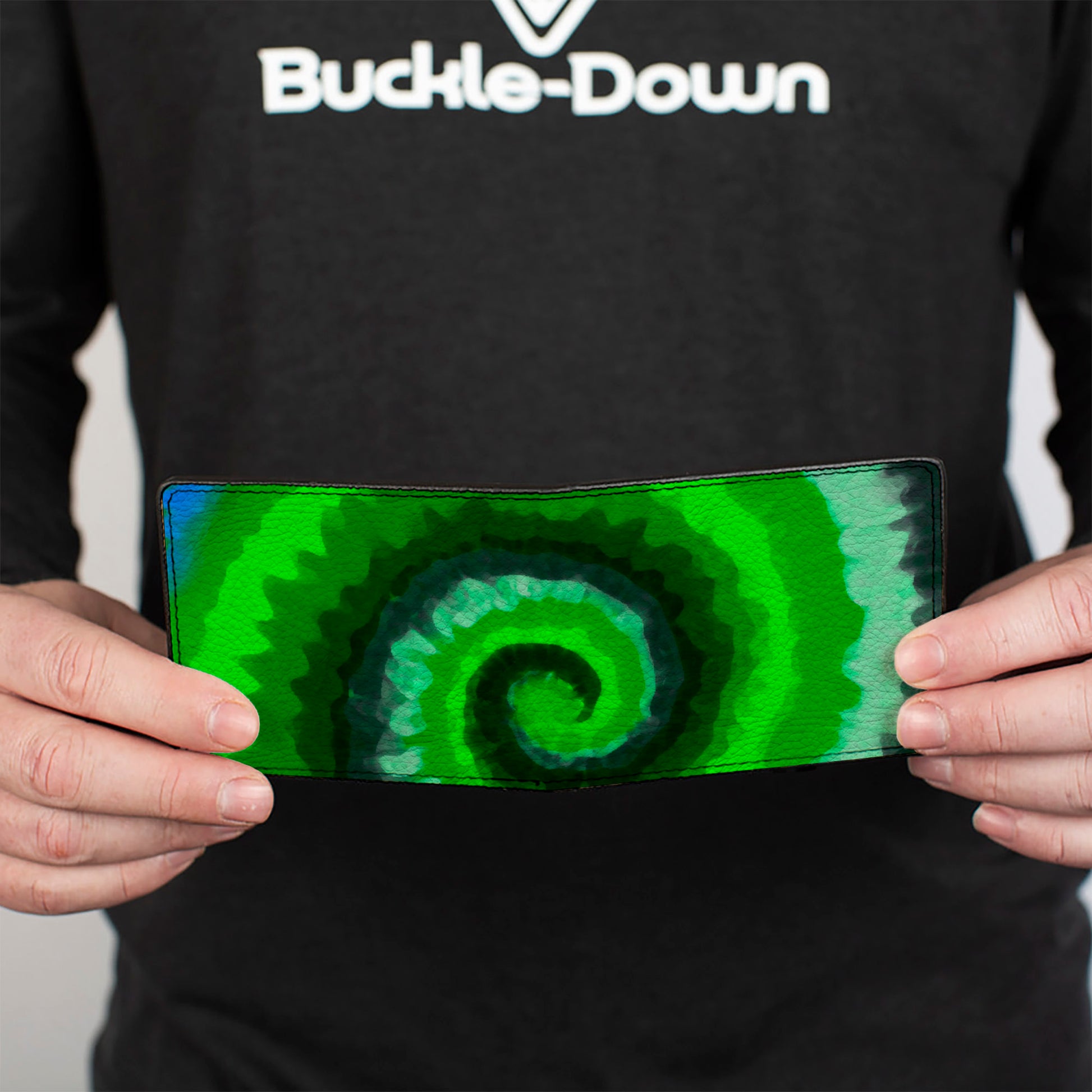 Bi-Fold Wallet - Tie Dye Swirl Green Blue Purple Bi-Fold Wallets Buckle-Down