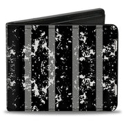 Bi-Fold Wallet - Vertical Stripes White Black Gray Bi-Fold Wallets Buckle-Down