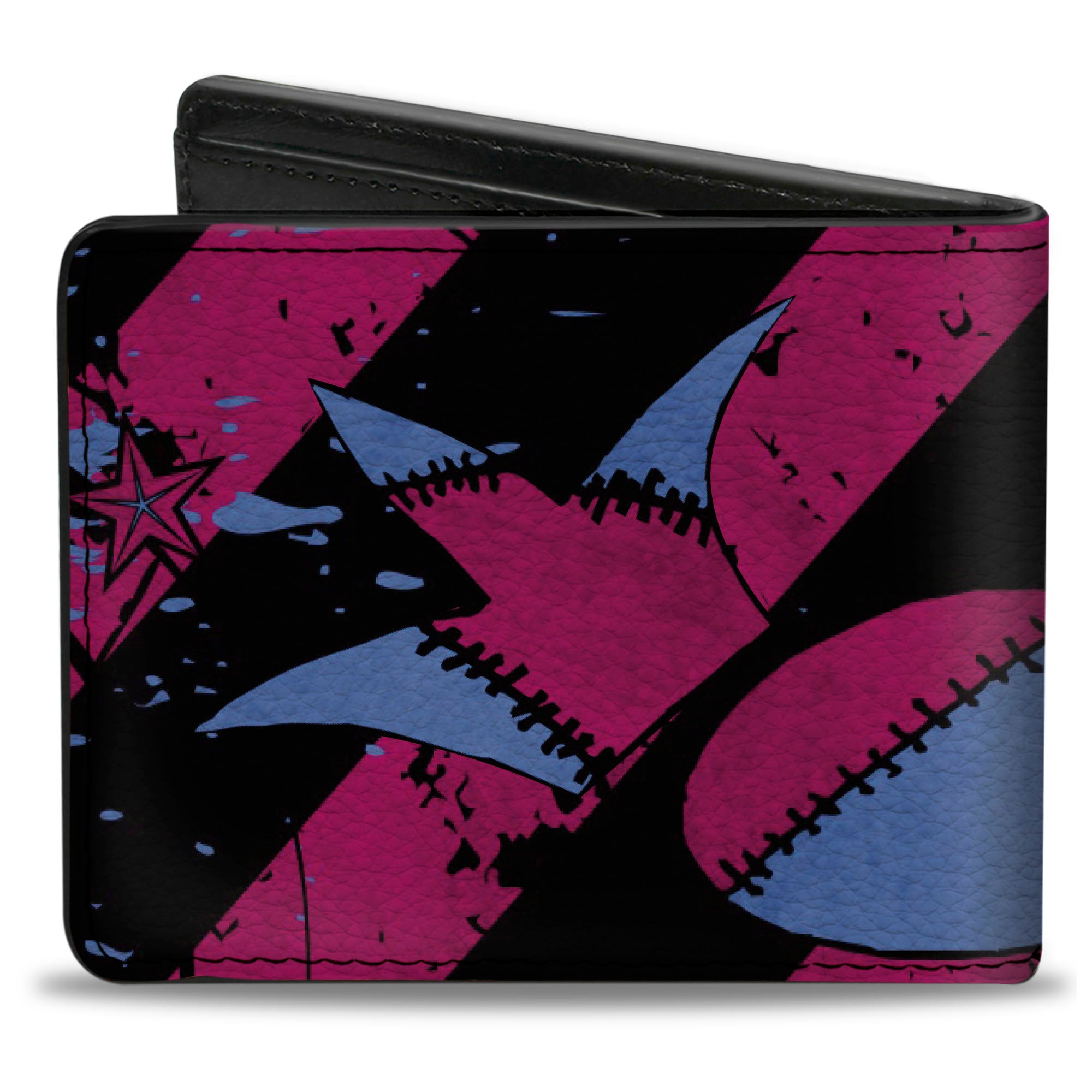 Bi-Fold Wallet - Voodoo Black Pink Blue Bi-Fold Wallets Buckle-Down