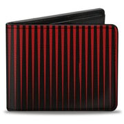 Bi-Fold Wallet - Vertical Stripes Transition Black Red Bi-Fold Wallets Buckle-Down