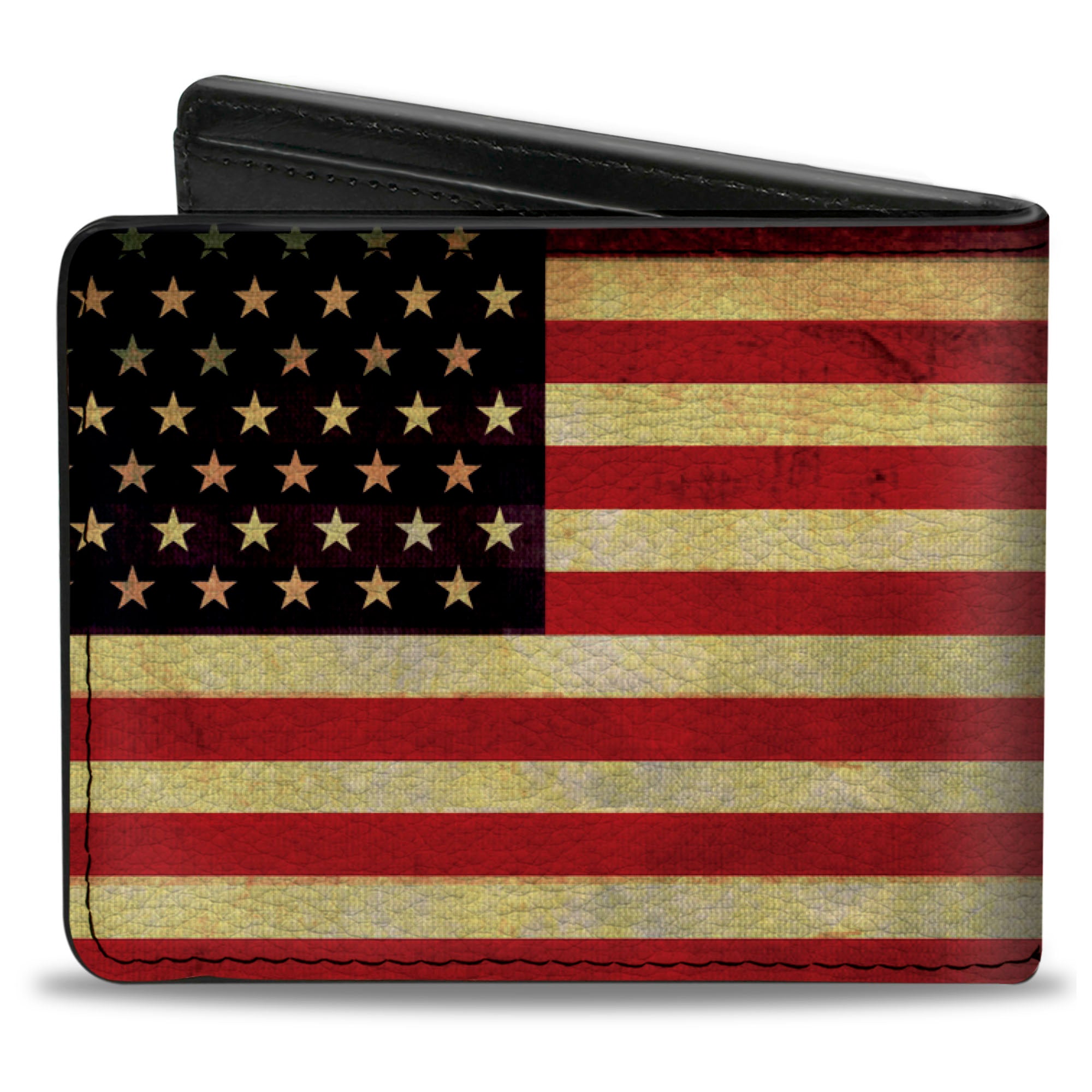 Bi-Fold Wallet - Vintage US Flag Repeat Bi-Fold Wallets Buckle-Down