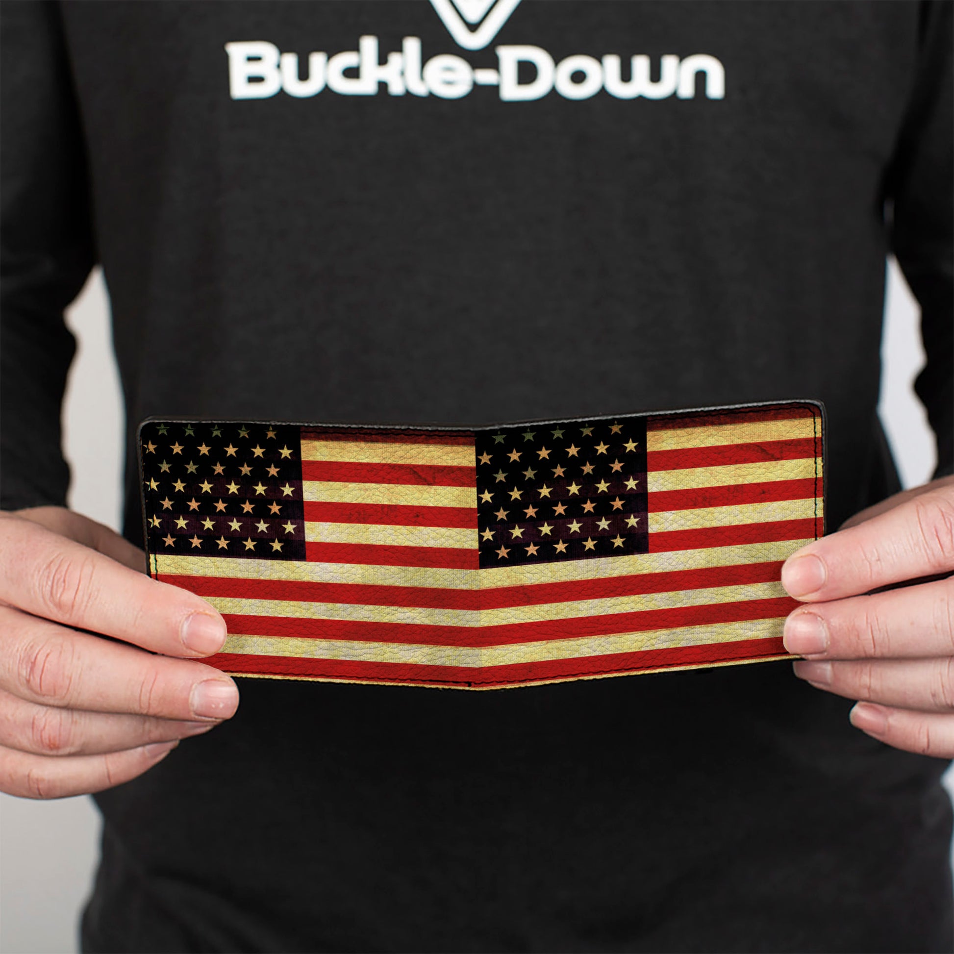 Bi-Fold Wallet - Vintage US Flag Repeat Bi-Fold Wallets Buckle-Down