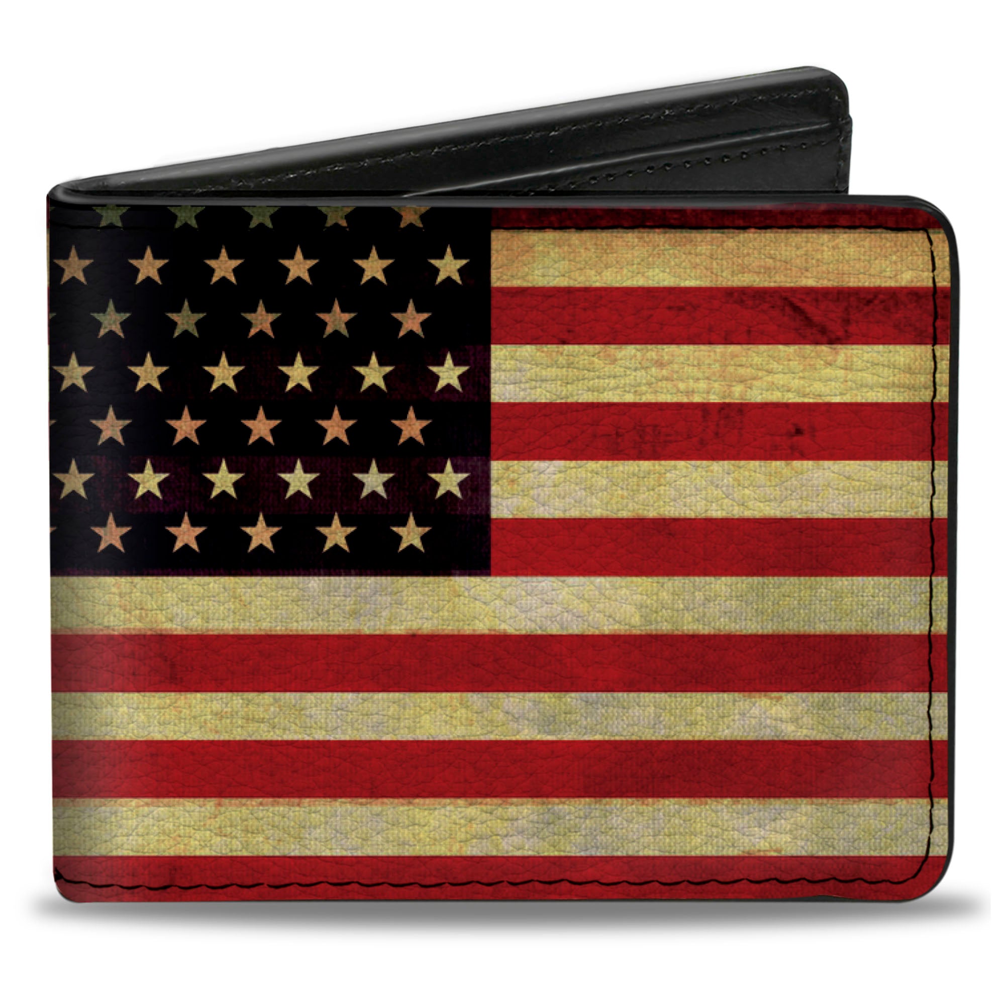 Bi-Fold Wallet - Vintage US Flag Repeat Bi-Fold Wallets Buckle-Down