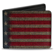 Bi-Fold Wallet - Vintage US Flag Stretch Bi-Fold Wallets Buckle-Down