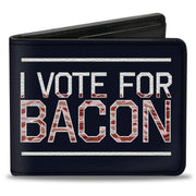 Bi-Fold Wallet - VOTE FOR BACON Black White Bacon Bi-Fold Wallets Buckle-Down