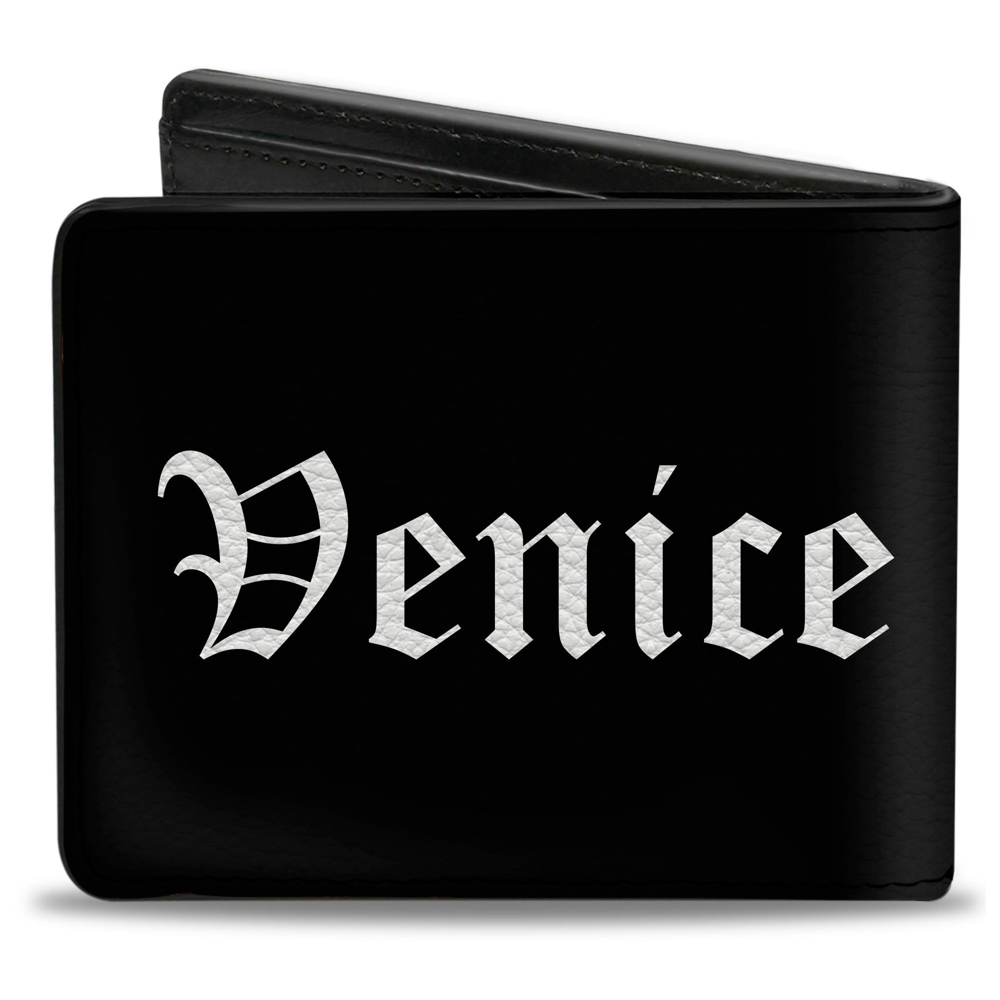 Bi-Fold Wallet - VENICE Old English Black White Bi-Fold Wallets Buckle-Down