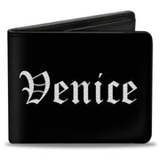 Bi-Fold Wallet - VENICE Old English Black White Bi-Fold Wallets Buckle-Down