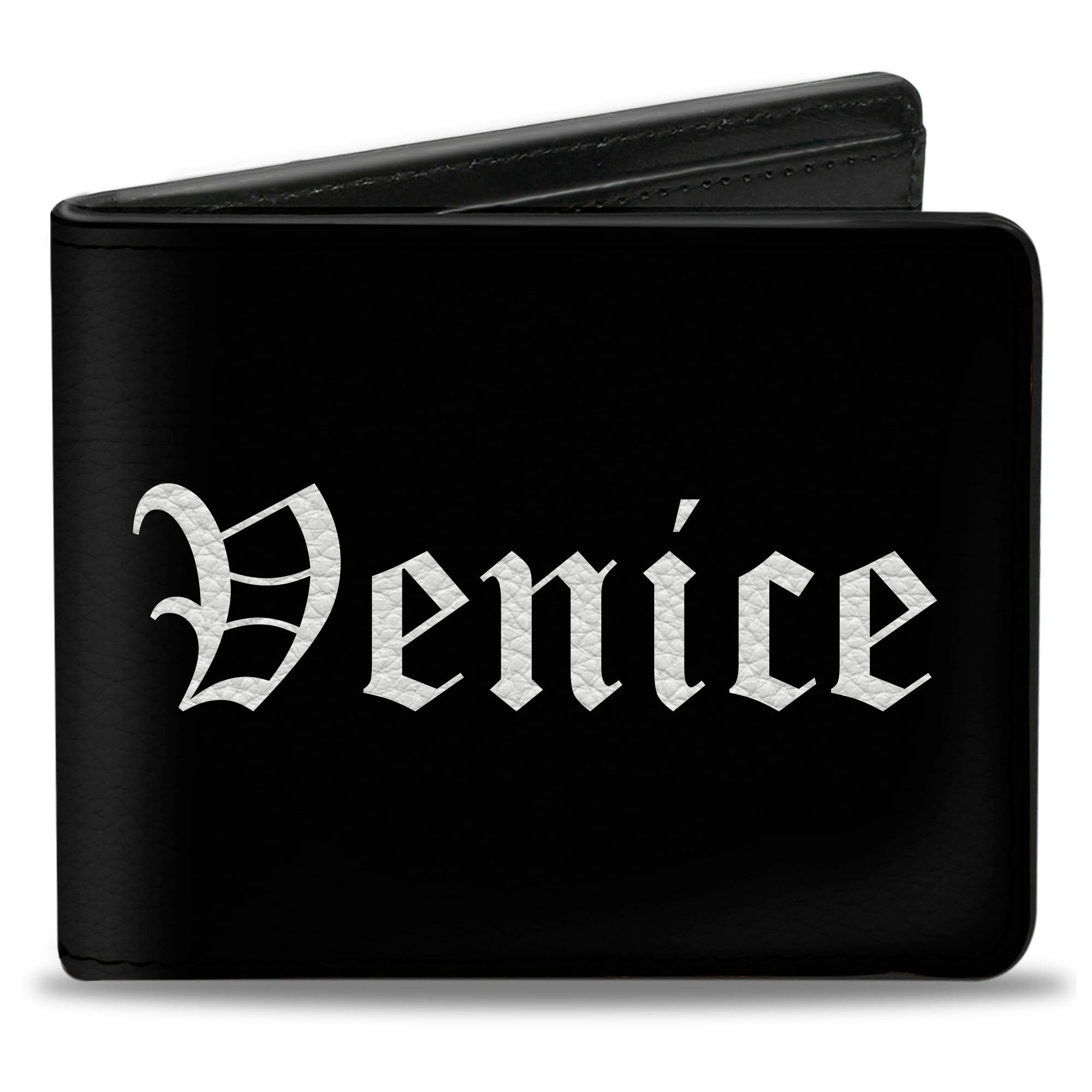 Bi-Fold Wallet - VENICE Old English Black White Bi-Fold Wallets Buckle-Down