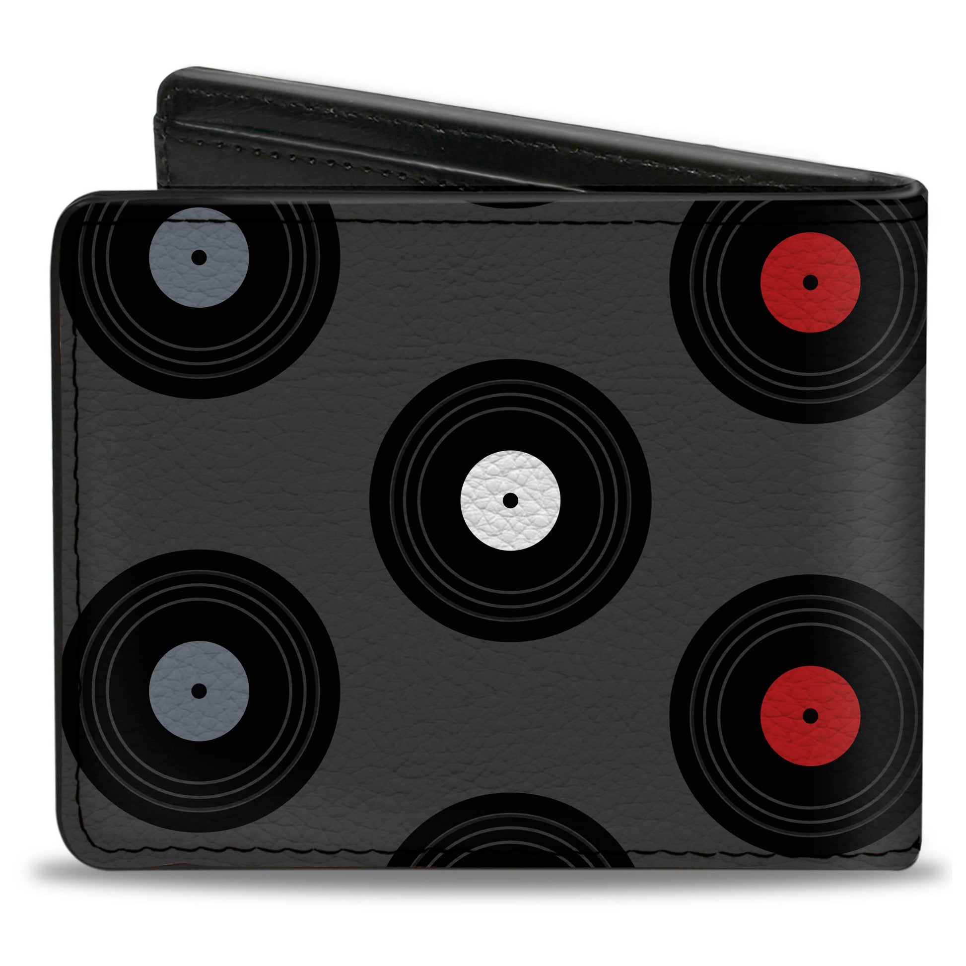 Bi-Fold Wallet - Vinyl Records Gray Black Red Blue White Bi-Fold Wallets Buckle-Down